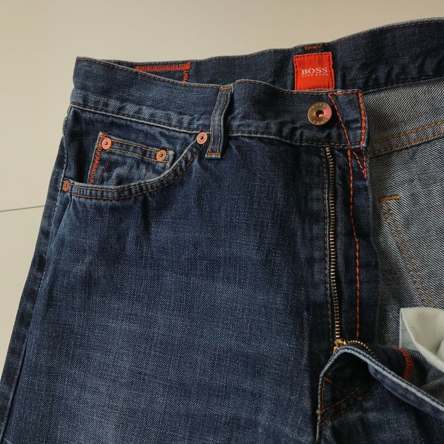 HUGO BOSS Orange Label Dark Blue Regular Straight Fit Jeans W33 L32