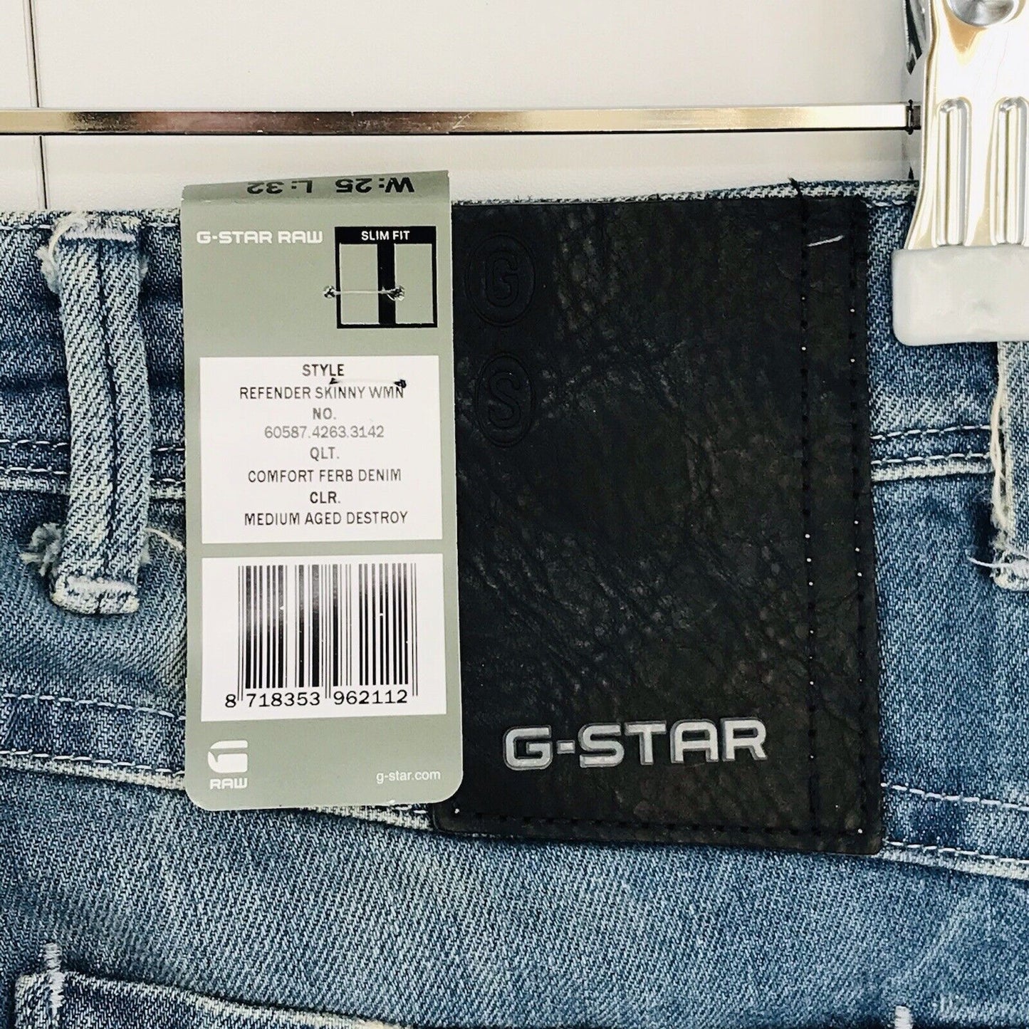 G-STAR RAW REFENDER Women Blue Skinny Fit Jeans W25 L32