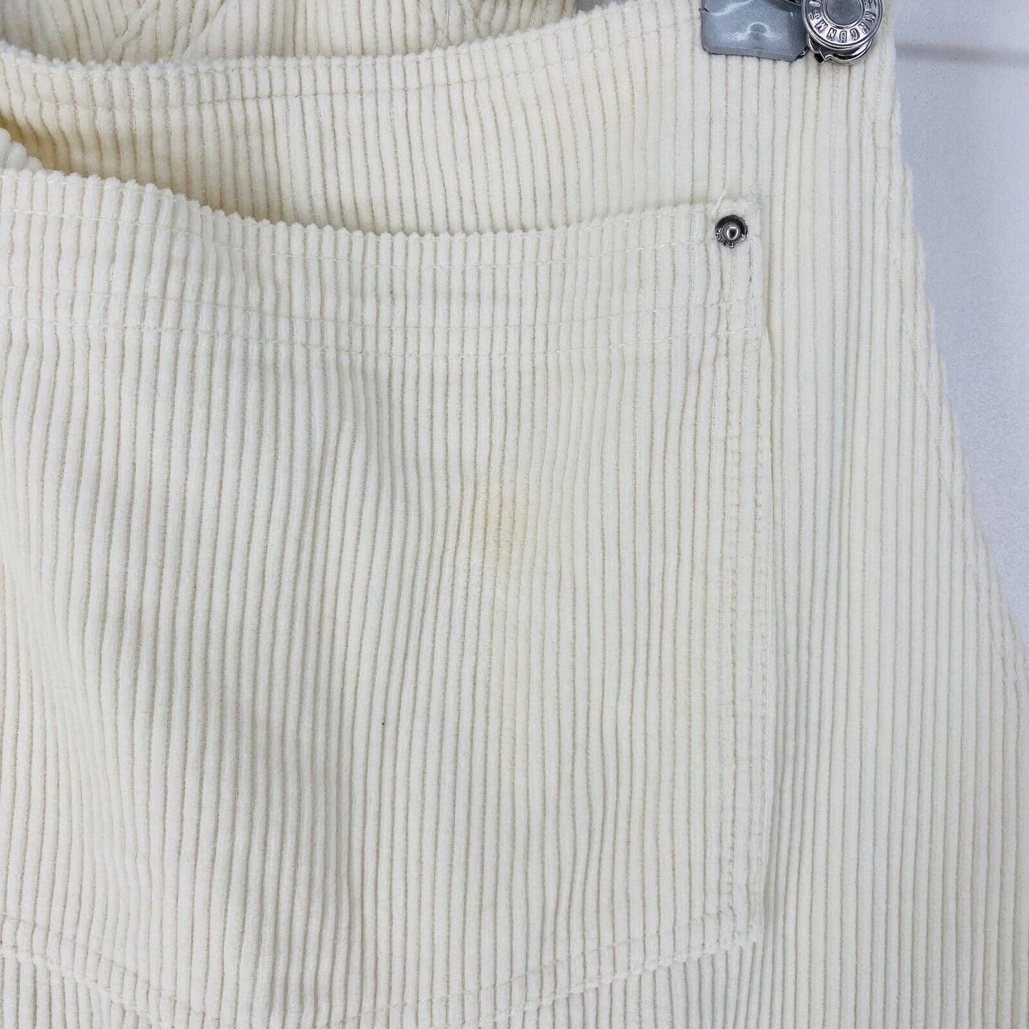 MANGO Women Cream White Regular Fit Corduroy Dungarees Trousers Size XXL 2XL