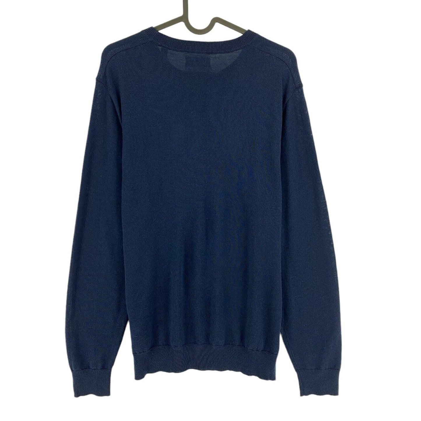 GANT Pullover mit Rundhalsausschnitt, 100 % Wolle, Marineblau, Größe M