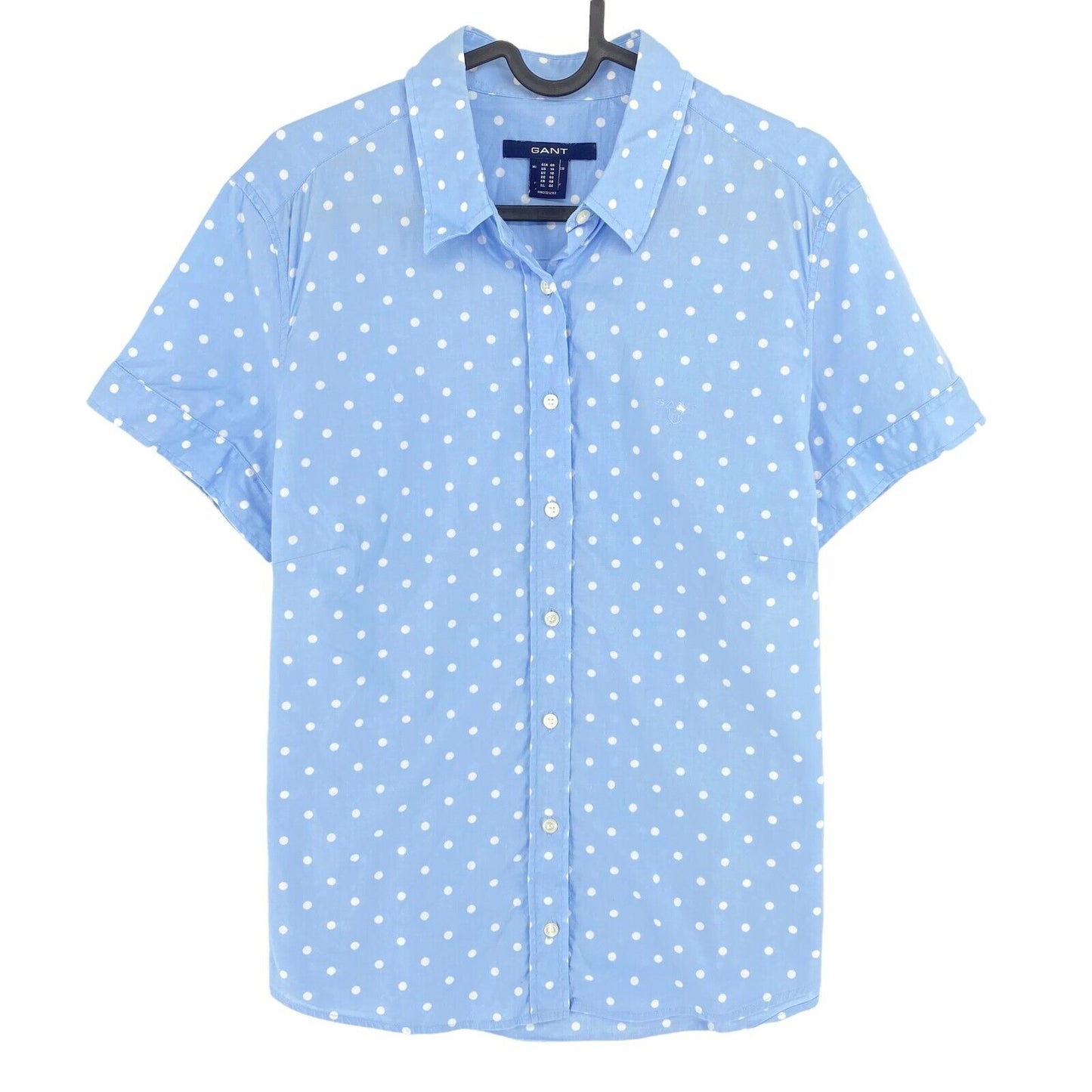 GANT Light Blue Polka Dot Short Sleeves Shirt Size EU 44 UK 18 US 14