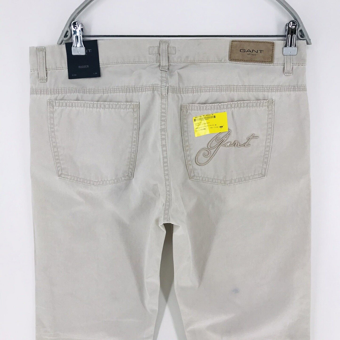 UVP €125 GANT Damen Grau Regular Straight Fit Chino Hose W33 L34