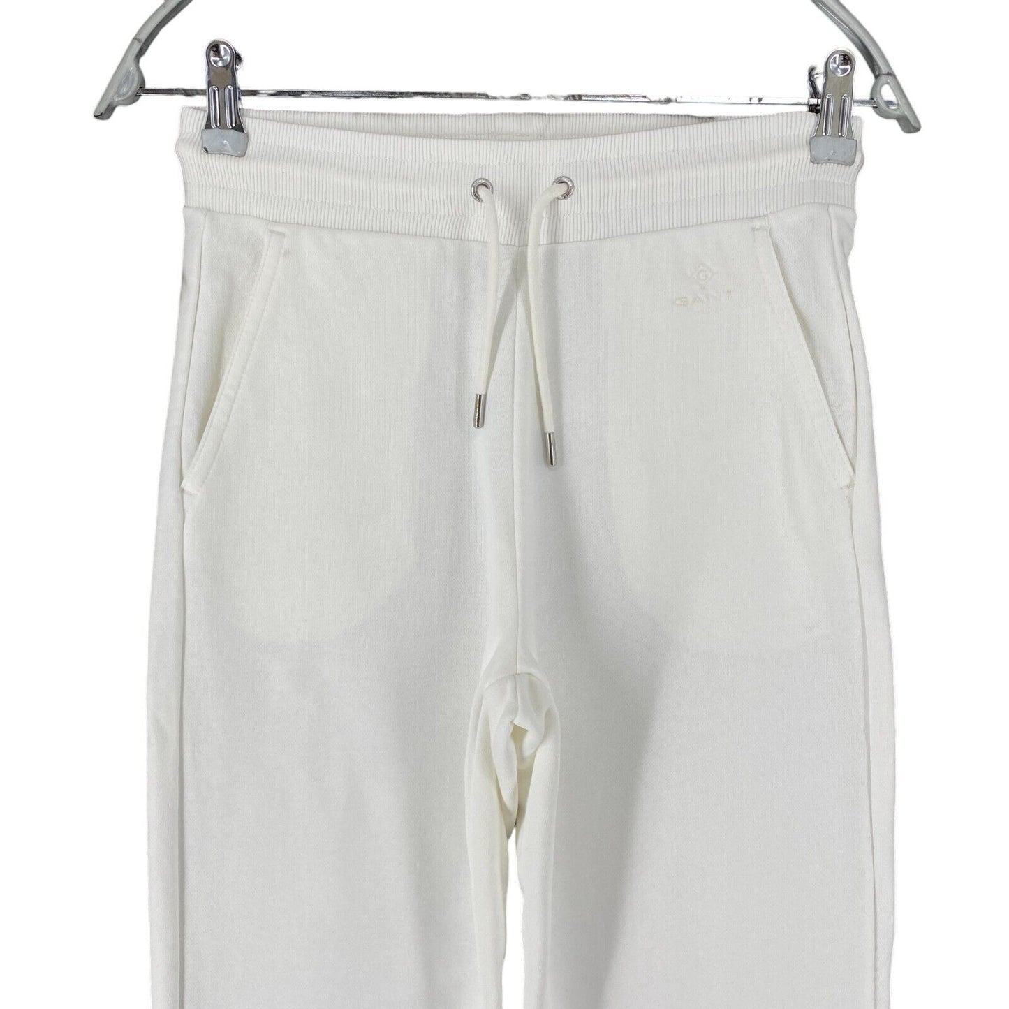 GANT Femmes Blanc Regular Fit Cuffed Pantalon de survêtement Pantalon Taille XS