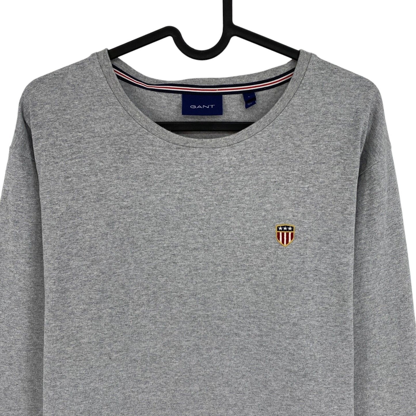 GANT Grey Original Crew Neck Long Sleeves T Shirt Size L