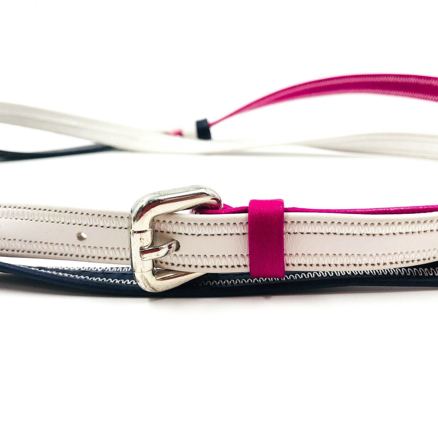 LAK Multicoloured Wrap Around Thin 100% Leather Belt One Size