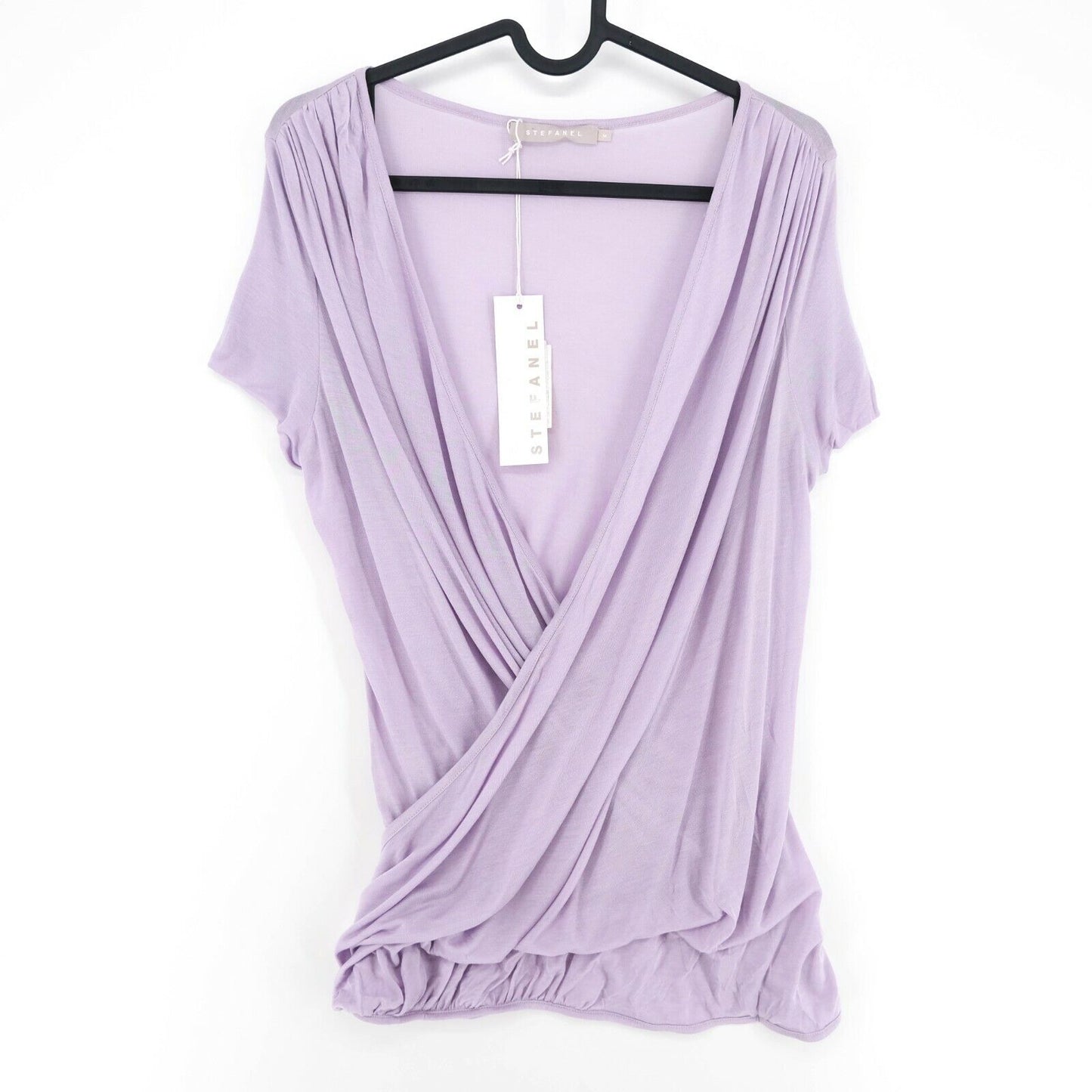 RRP €105 STEFANEL Purple V Neck Top T Shirt Blouse Size M