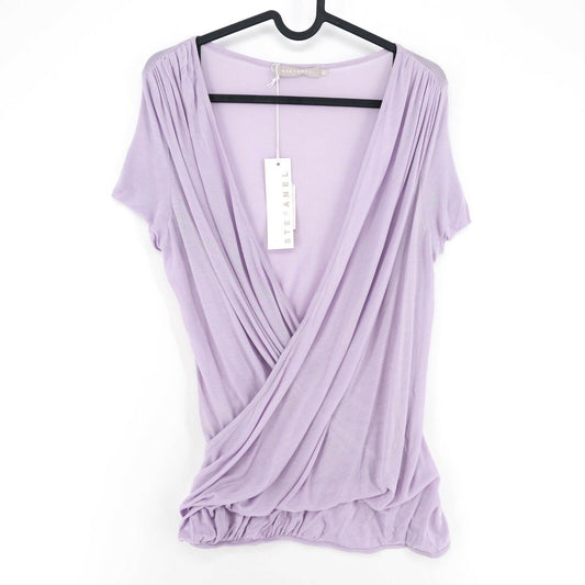 UVP 105 € STEFANEL Lila V-Ausschnitt Top T-Shirt Bluse Größe M