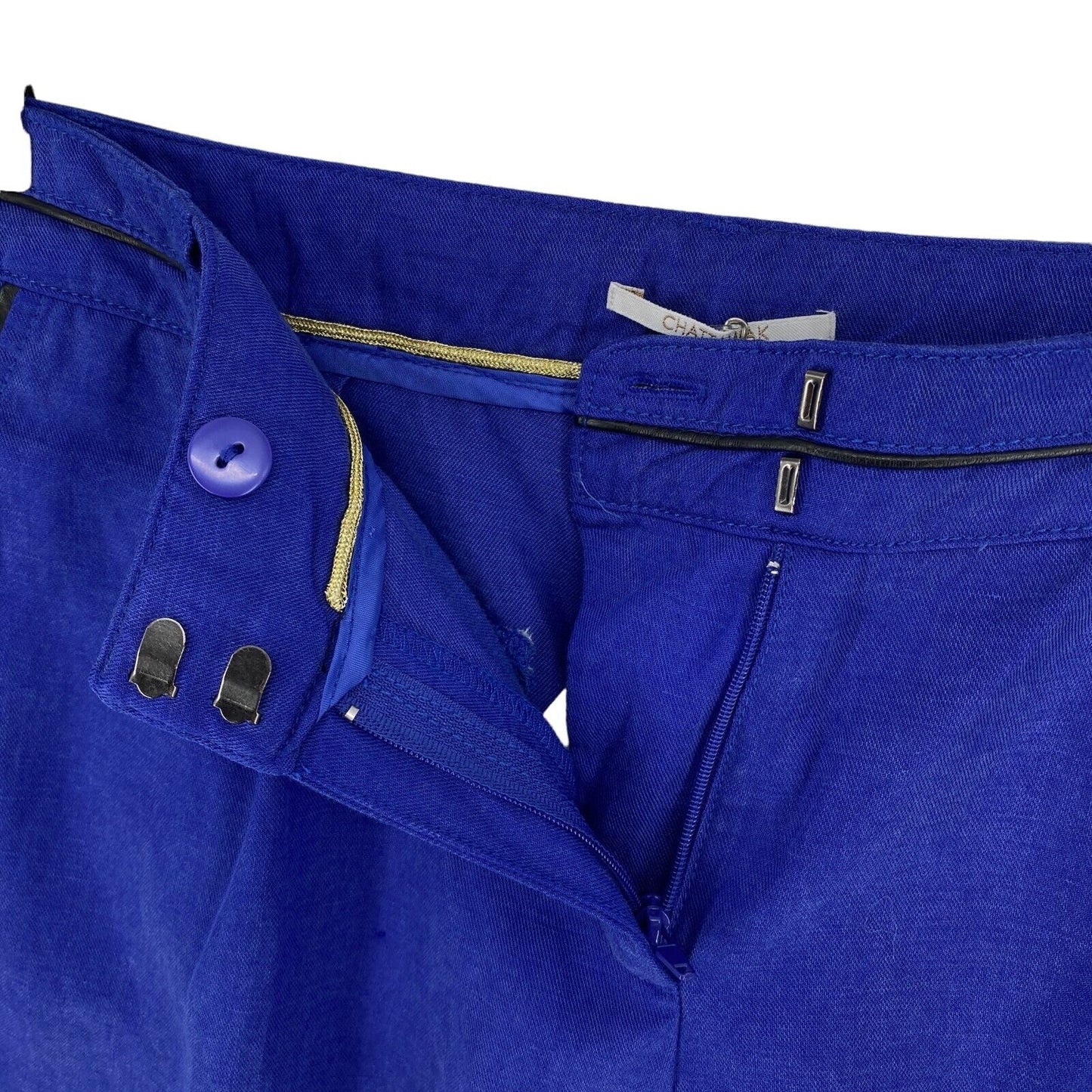 CHATTAWAK Navy Blue Cotton Blend Chino Trousers Pants Size 38 W29 L36