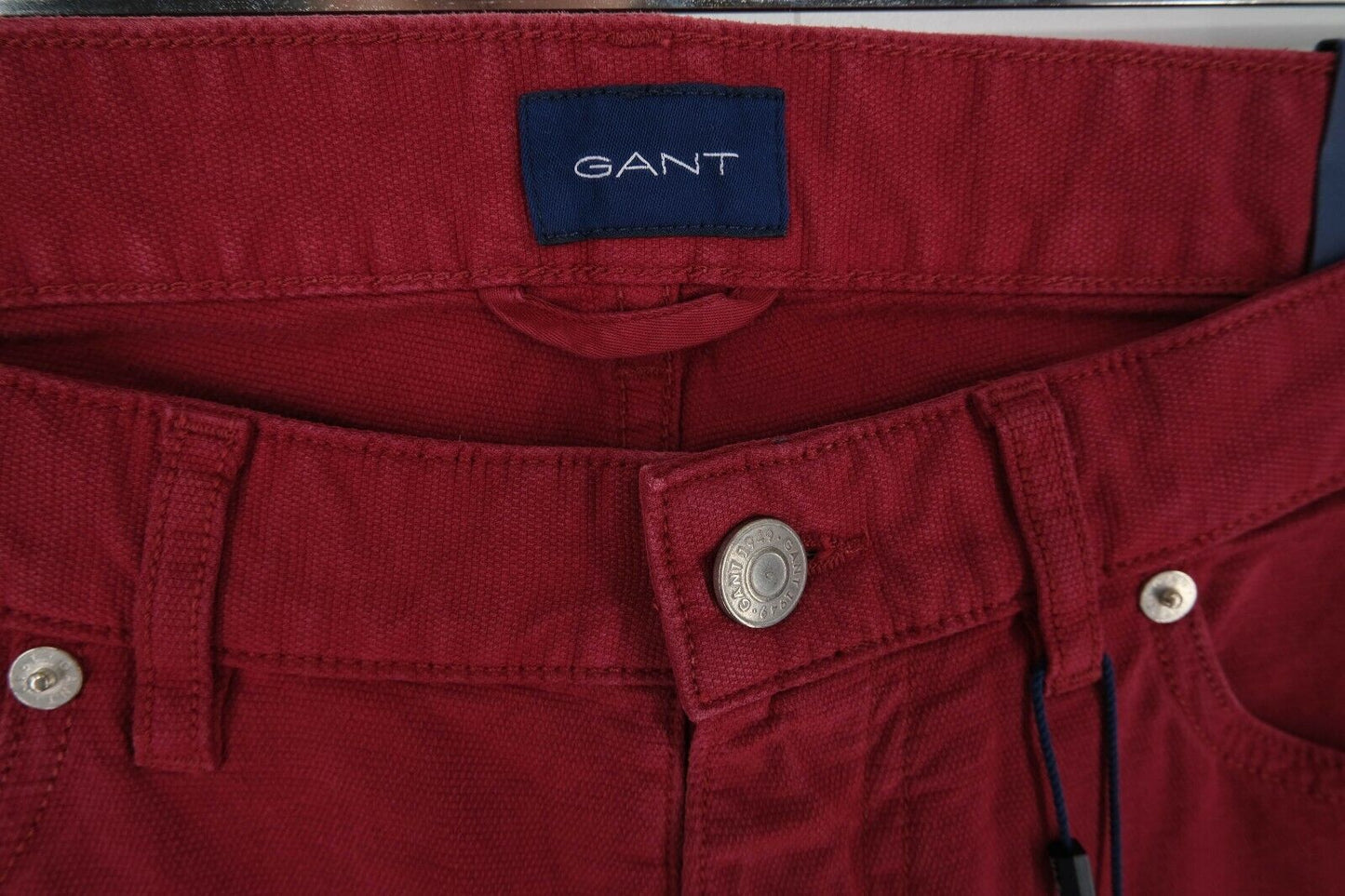 GANT Mahogny Red Canvas Slim Fit Jeans Size W33 L34