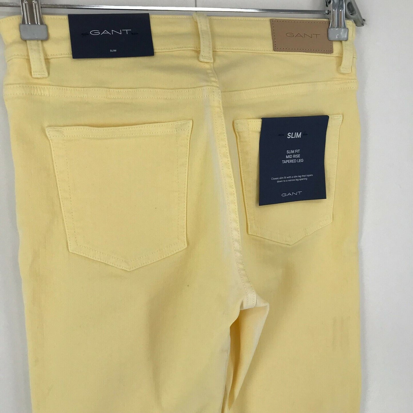 GANT Women Yellow Stretch Mid Rise Slim Fit Jeans Size W27 L32