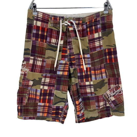 BILLABONG Plaid Green Brown Activewear Shorts Size EU 32 UK/US 32 W33