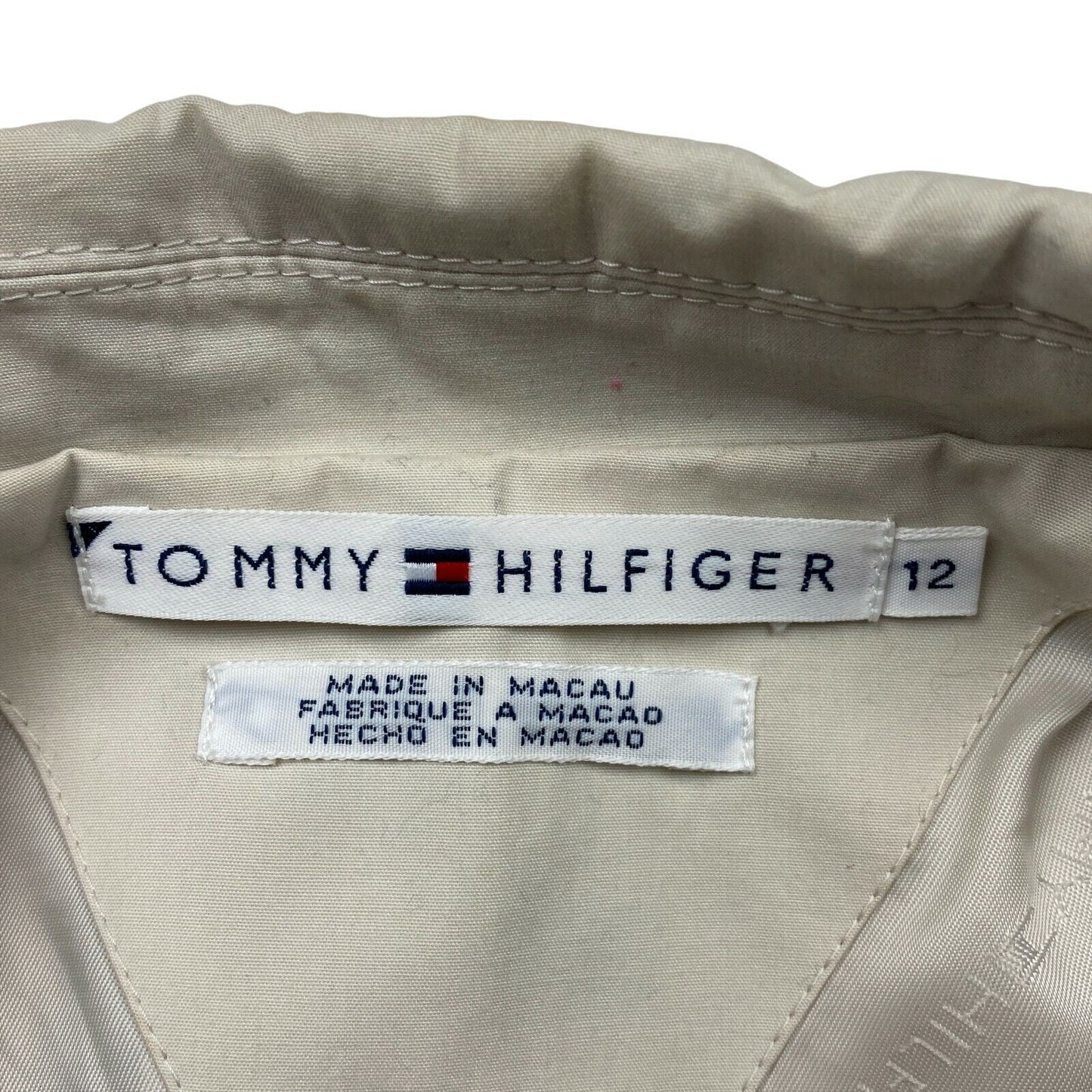 TOMMY HILFIGER Beige 100% Cotton Over Coat Size EU 42 UK 14 US 12