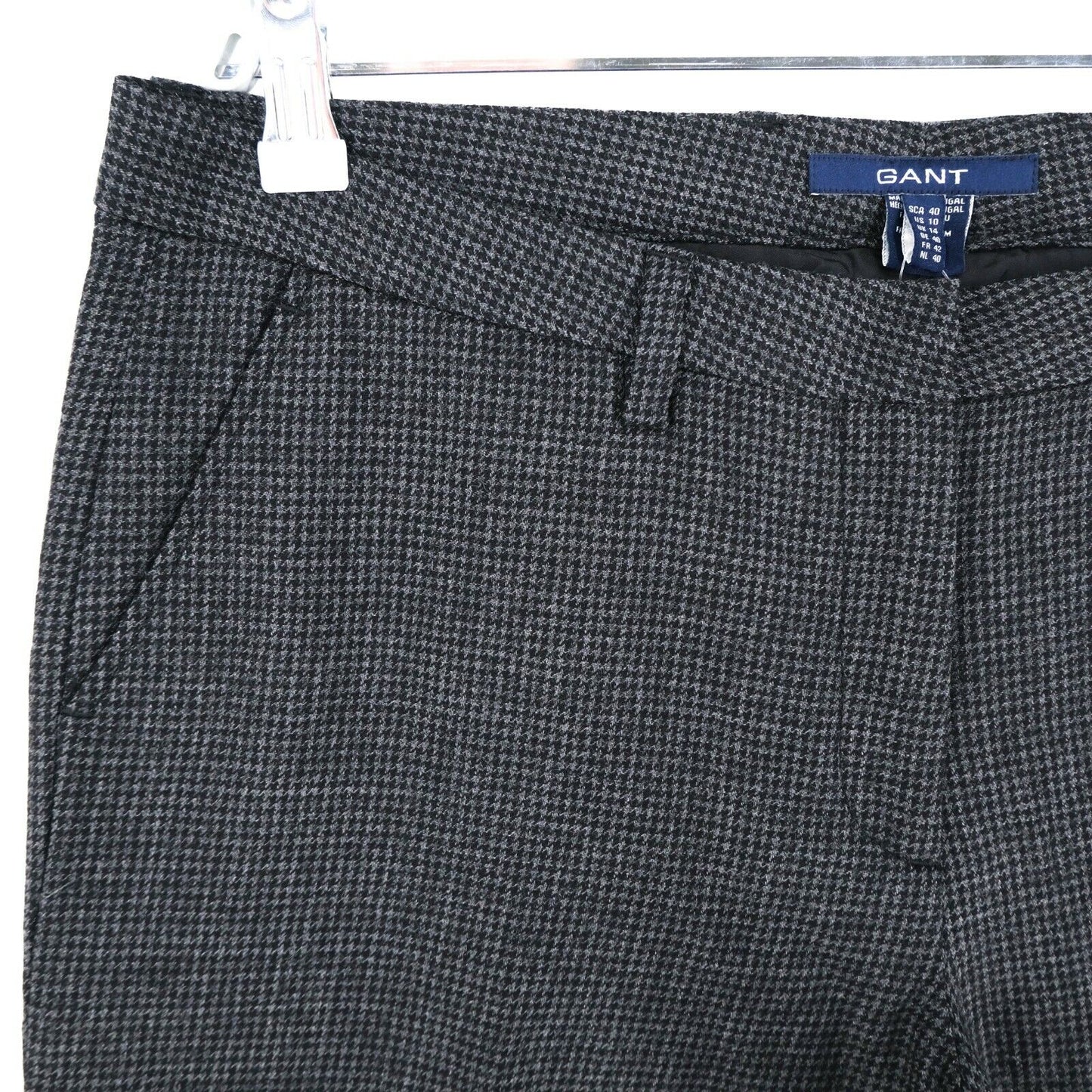 GANT Dark Grey Mini Dogtooth Bermuda Shorts Size EU 40 UK 14 US 10