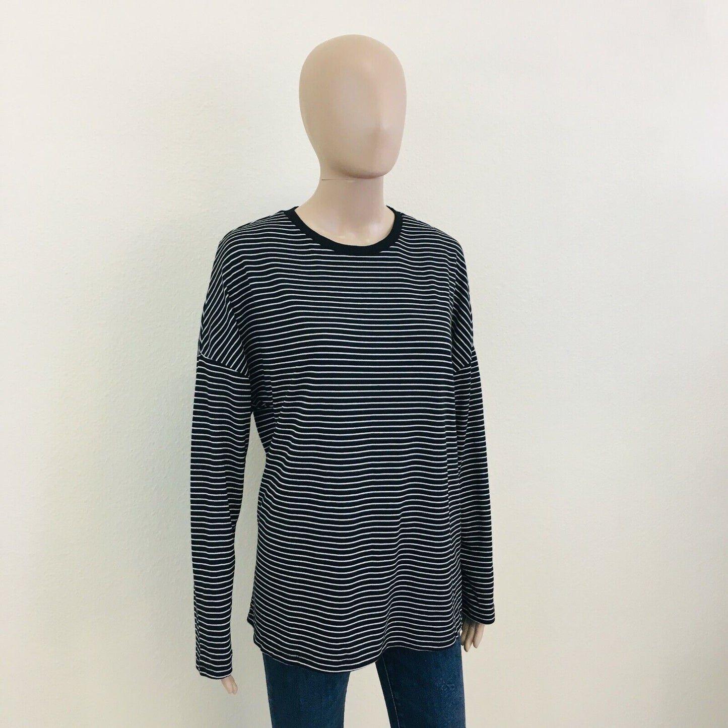 ZARA Trafaluc Oversized Loose Fit Striped Crew Neck Jumper Sweater Size S L