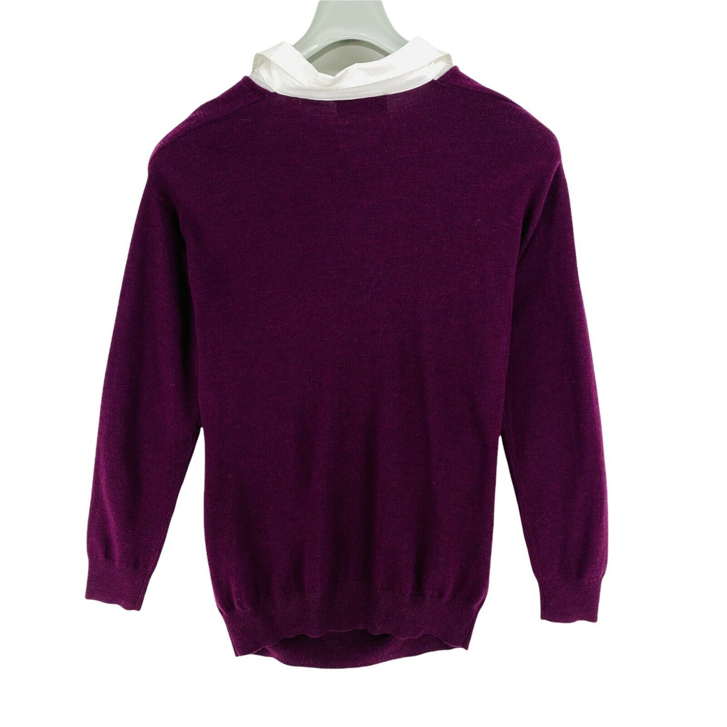 La Martina Purple 100% Wool Sweater Jumper Size M