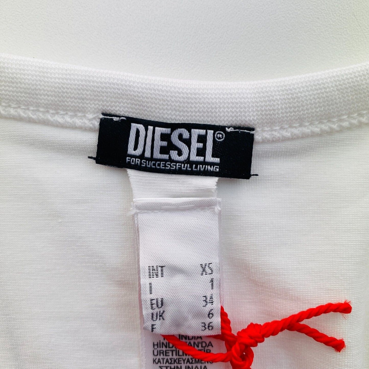 DIESEL Women White UFTK-ALINKA Cropped Tank Top Size XS