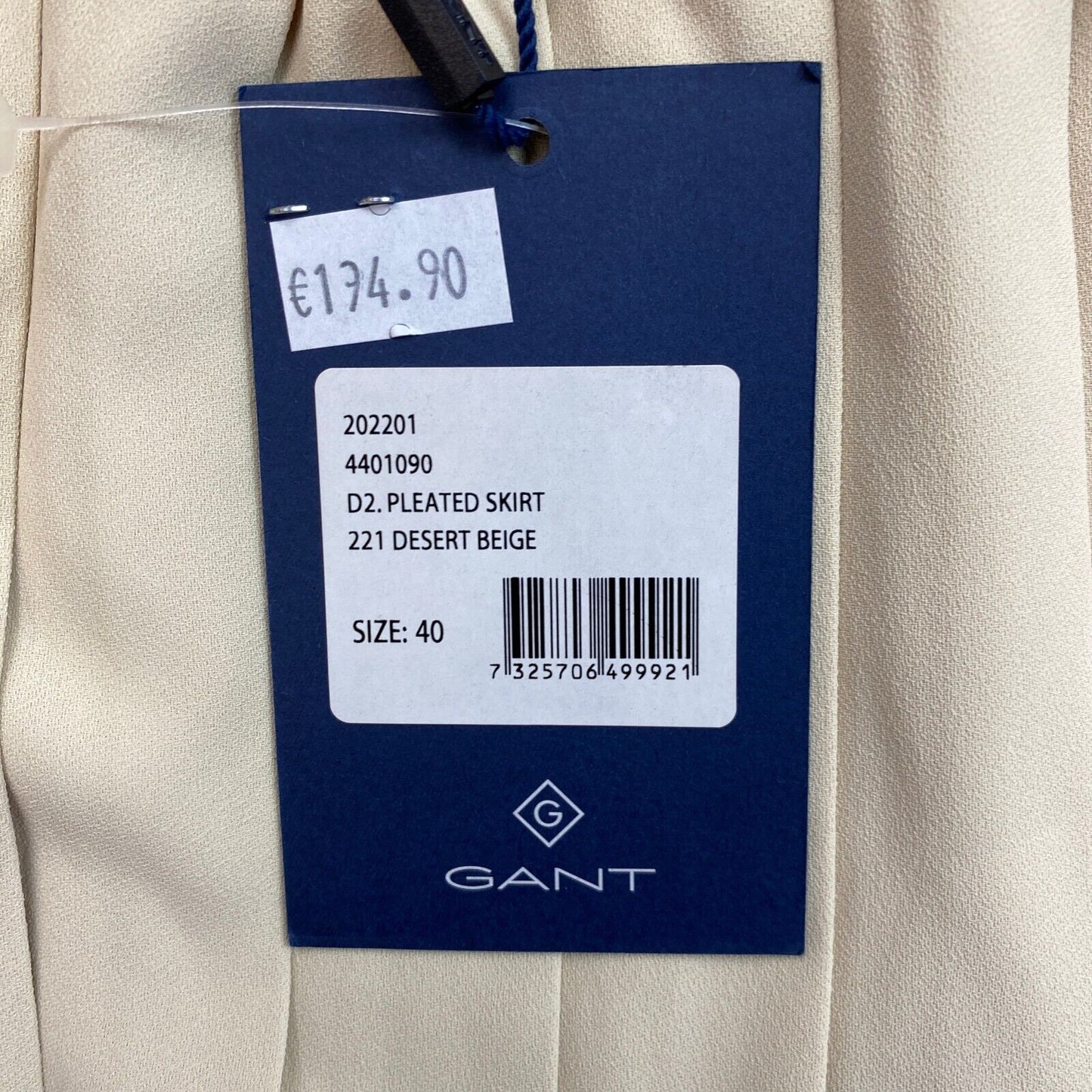 GANT Beige Pleated Skirt Size EU 40 UK 12 US 10