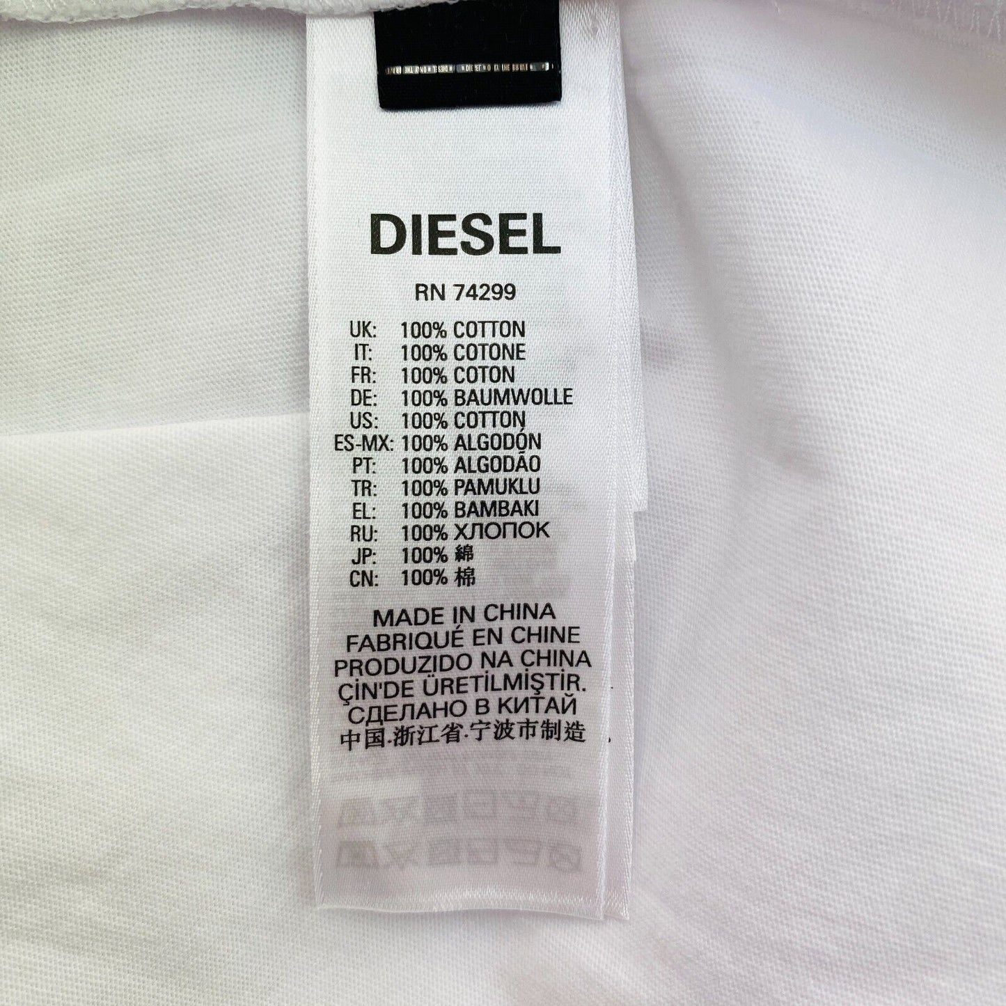 DIESEL Unisex Kids White TOWEZ OVER Crew Neck T-Shirt Size 144 cm 10 Years