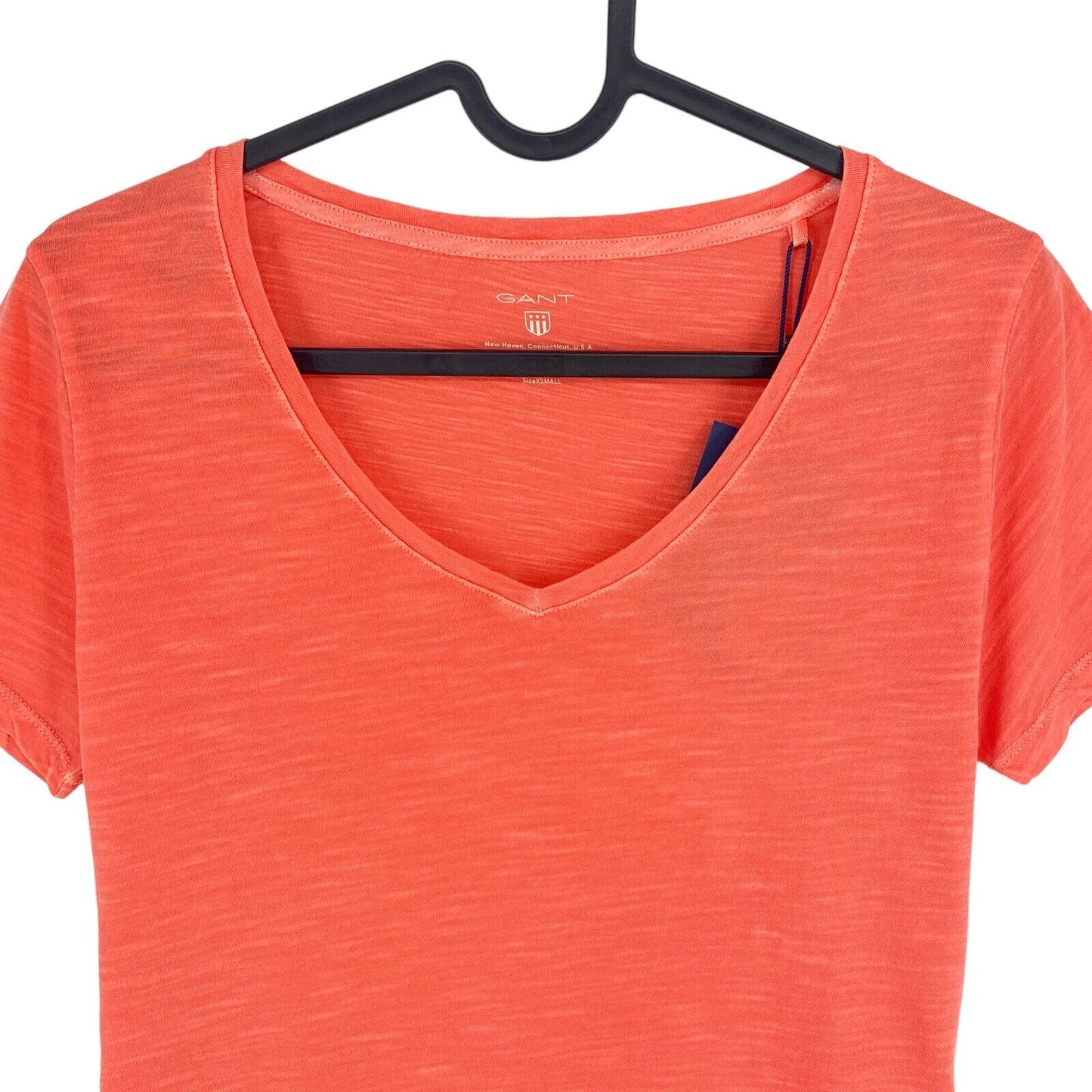 GANT Pink Orange Sun Bleached V Neck T Shirt Size S