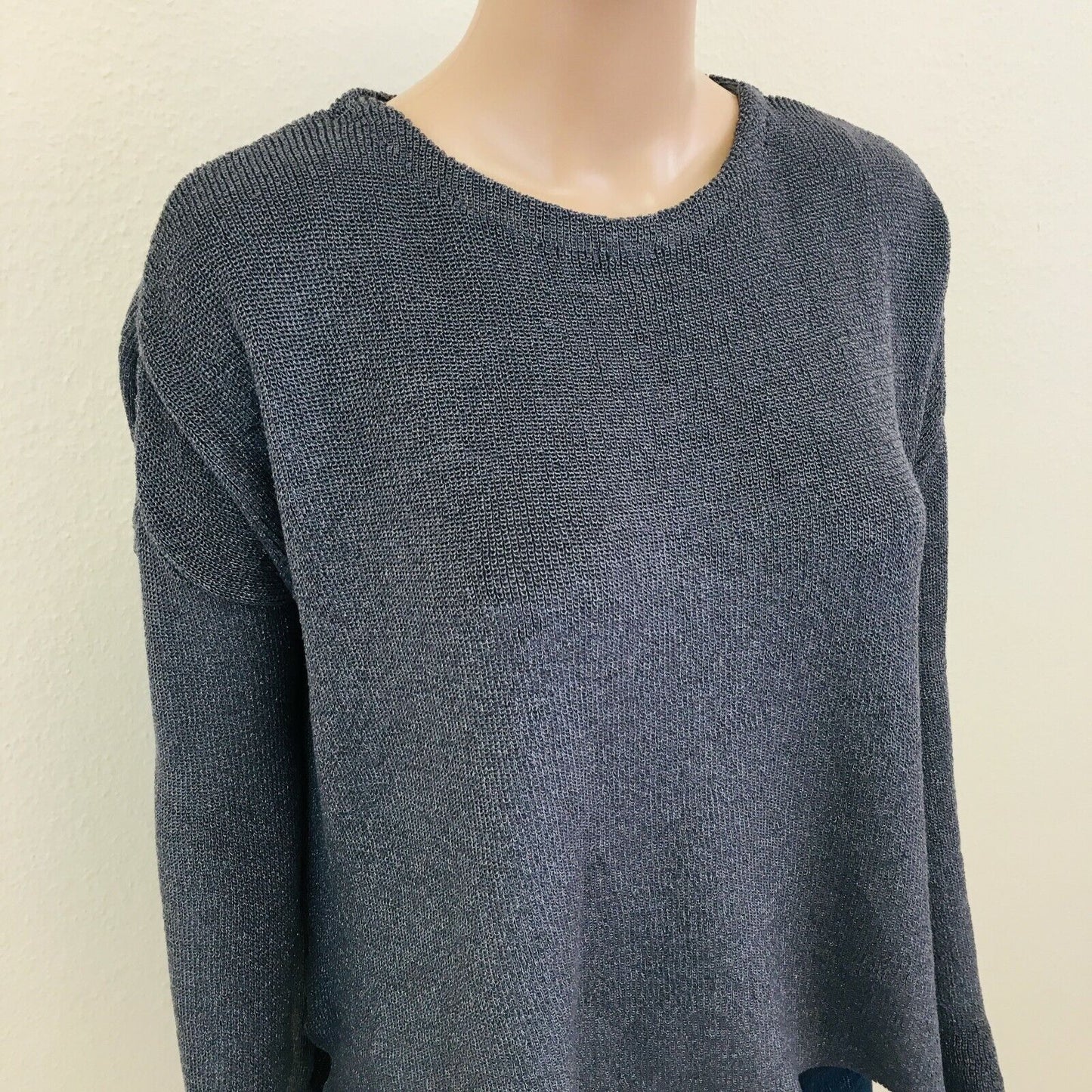 ZARA Oversized Metal Grey Viscose Blend Jumper Sweater Size S