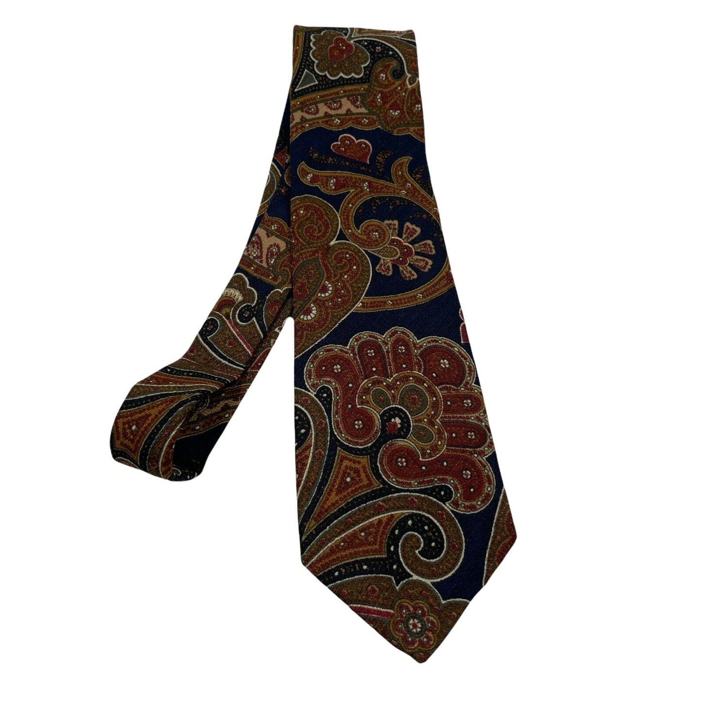 Vintage GANT Blue Brown Ornament 100% Silk Tie