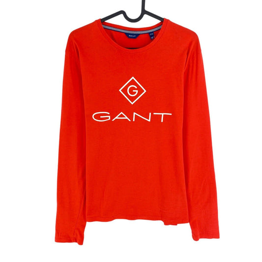 GANT Boys Red Lock Up Crew Neck Long Sleeves T-Shirt Size 16 Years 176 cm