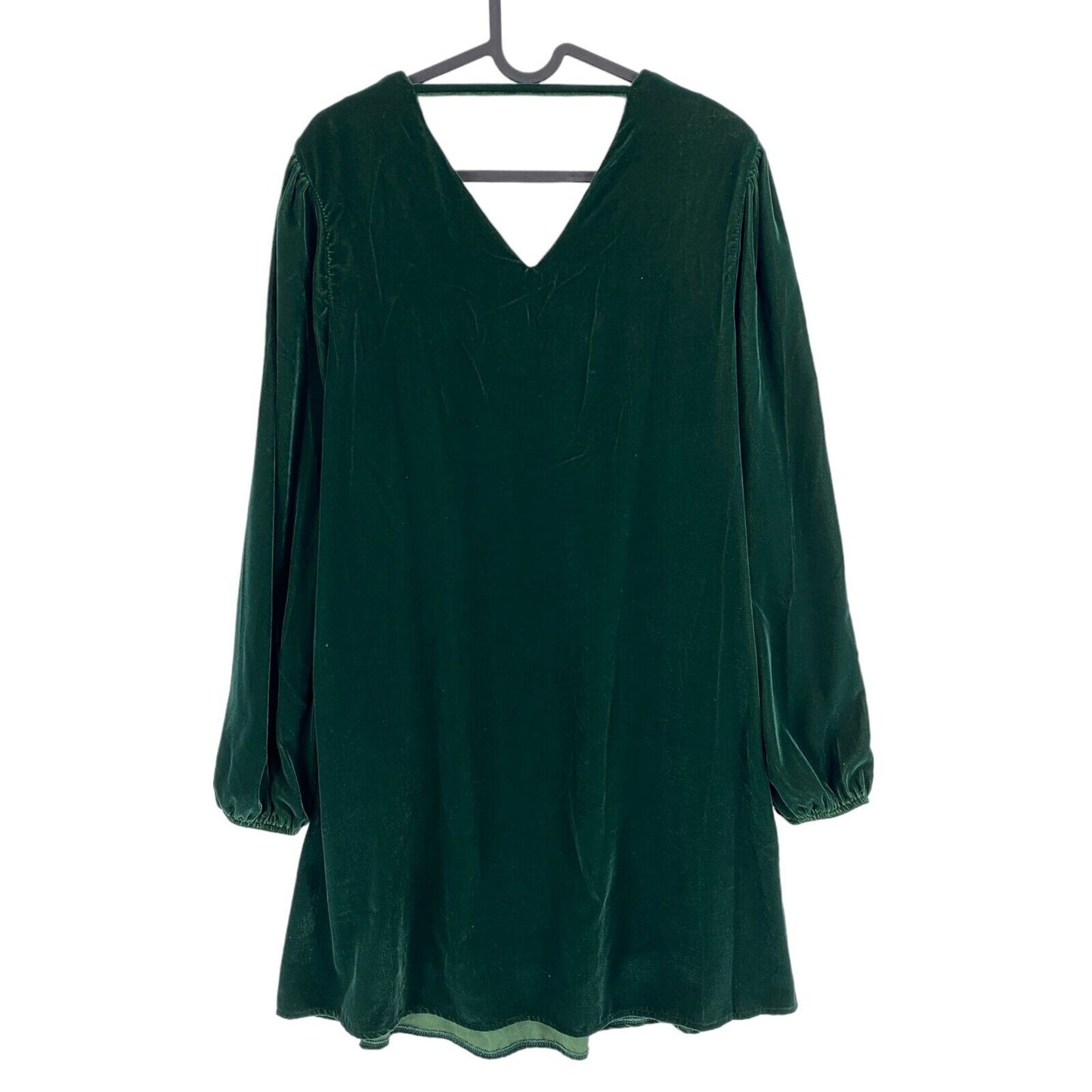 LA MARTINA Women Dark Green Long Sleeves Light Velvet Dress Size 2 / S