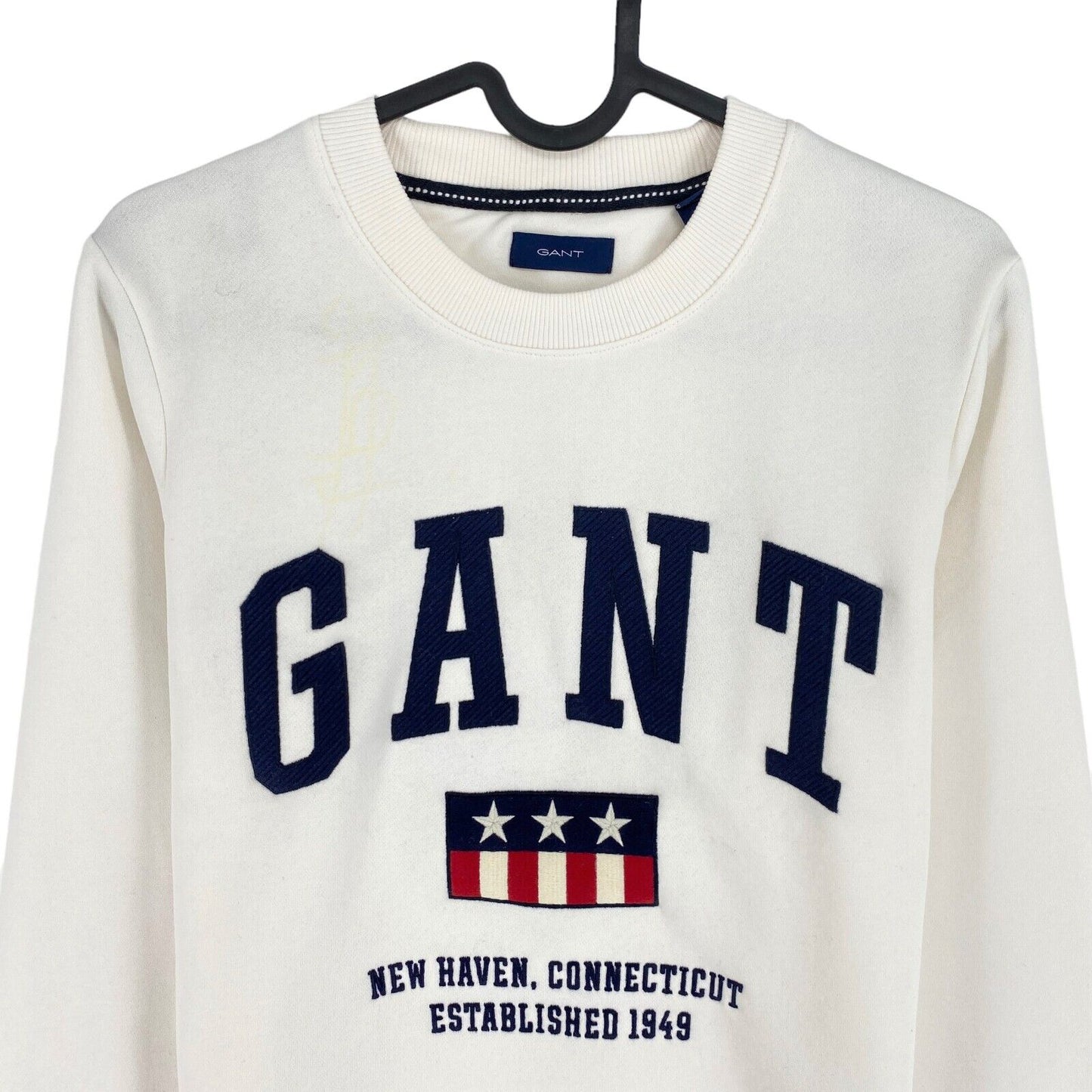 GANT White Logo Crew Neck Sweater Jumper Size XS