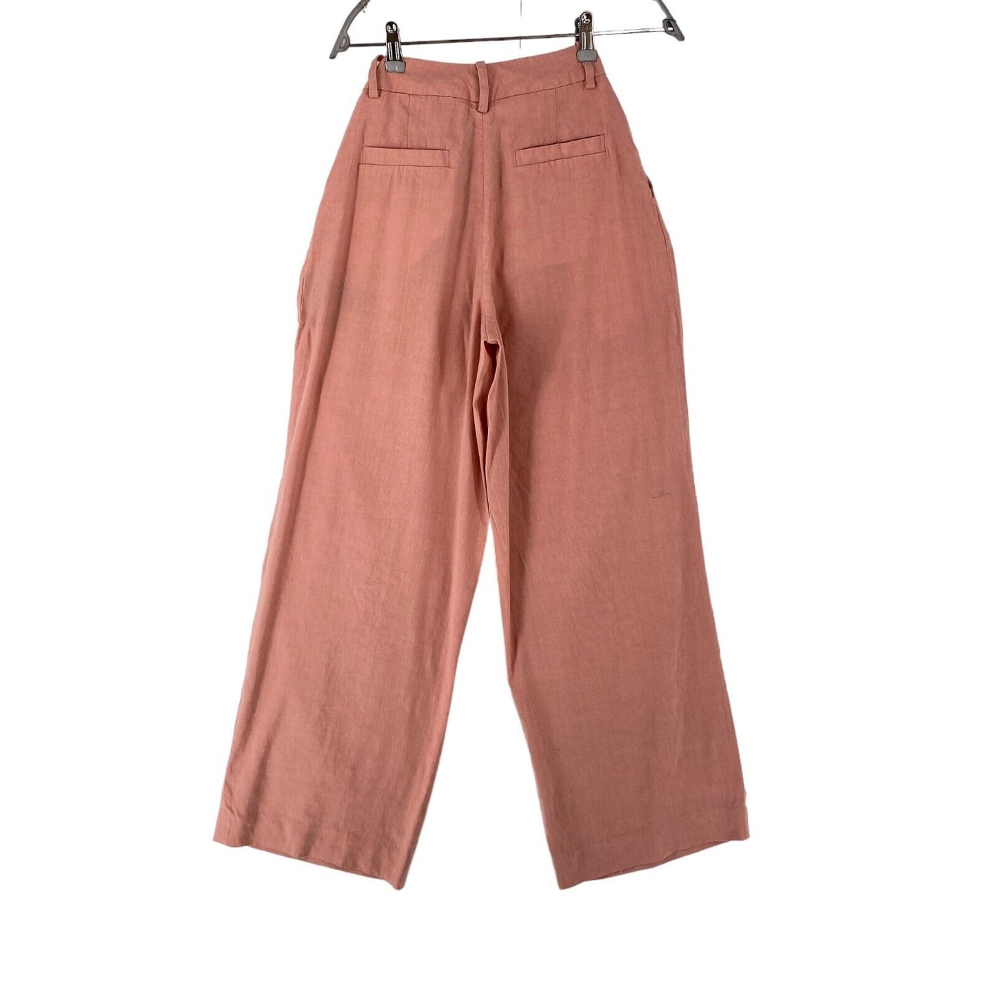 GANT Women Pink Relaxed Wide Leg Fit Linen Blend Trousers EUR 34 UK 6 US 4 W24