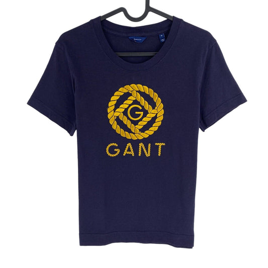 GANT Women Navy Blue Rope Icon Crew Neck Short Sleeve T Shirt Size M