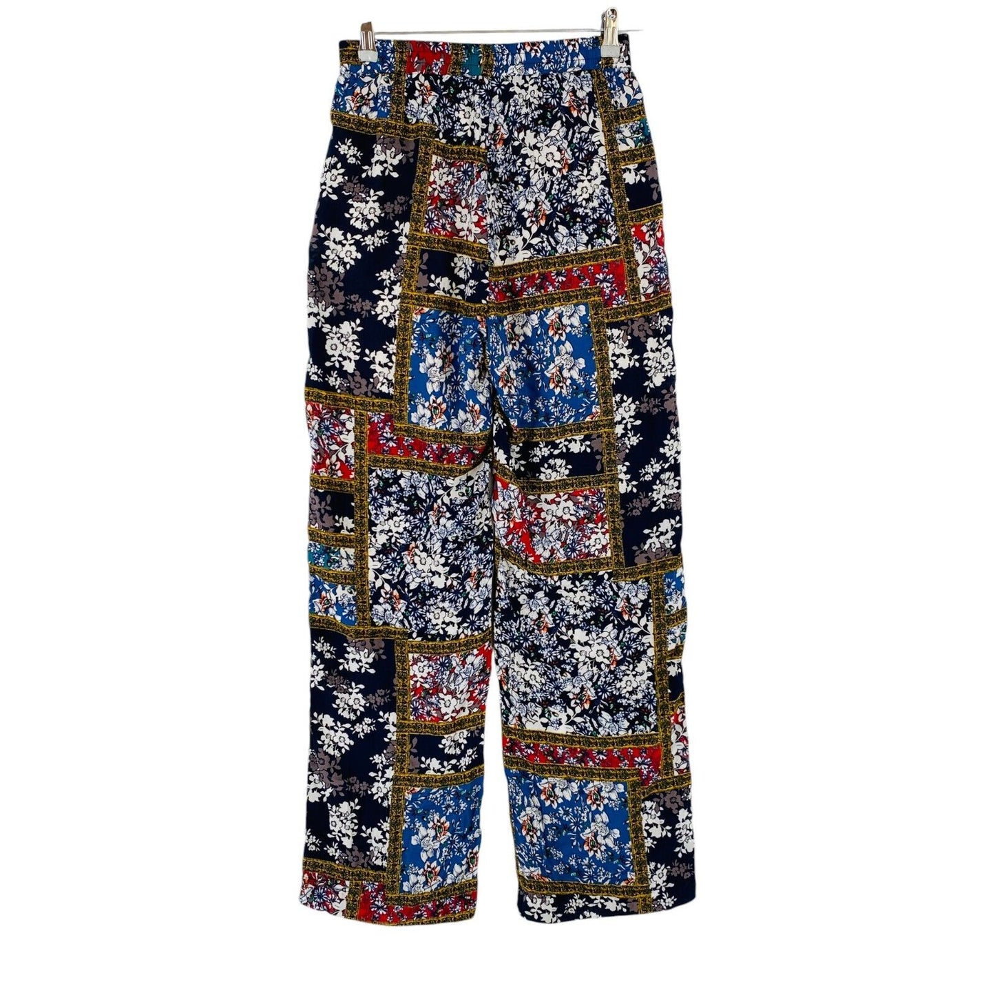 LYNNE Women Dark Blue Colorful Floral Relaxed Fit Sweatpants Trousers EUR 38