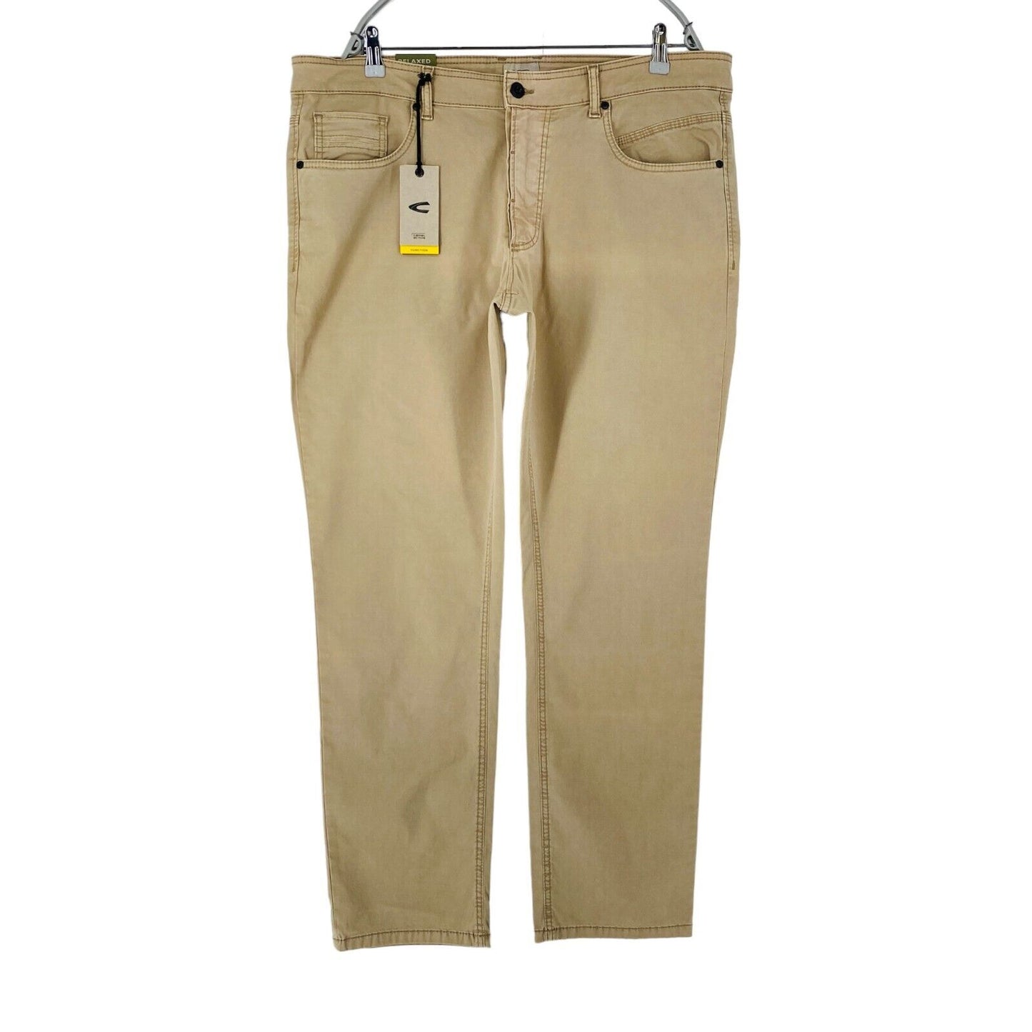 Camel Active Beige Mens Relaxed Straight Fit Jeans Trousers W38 L32