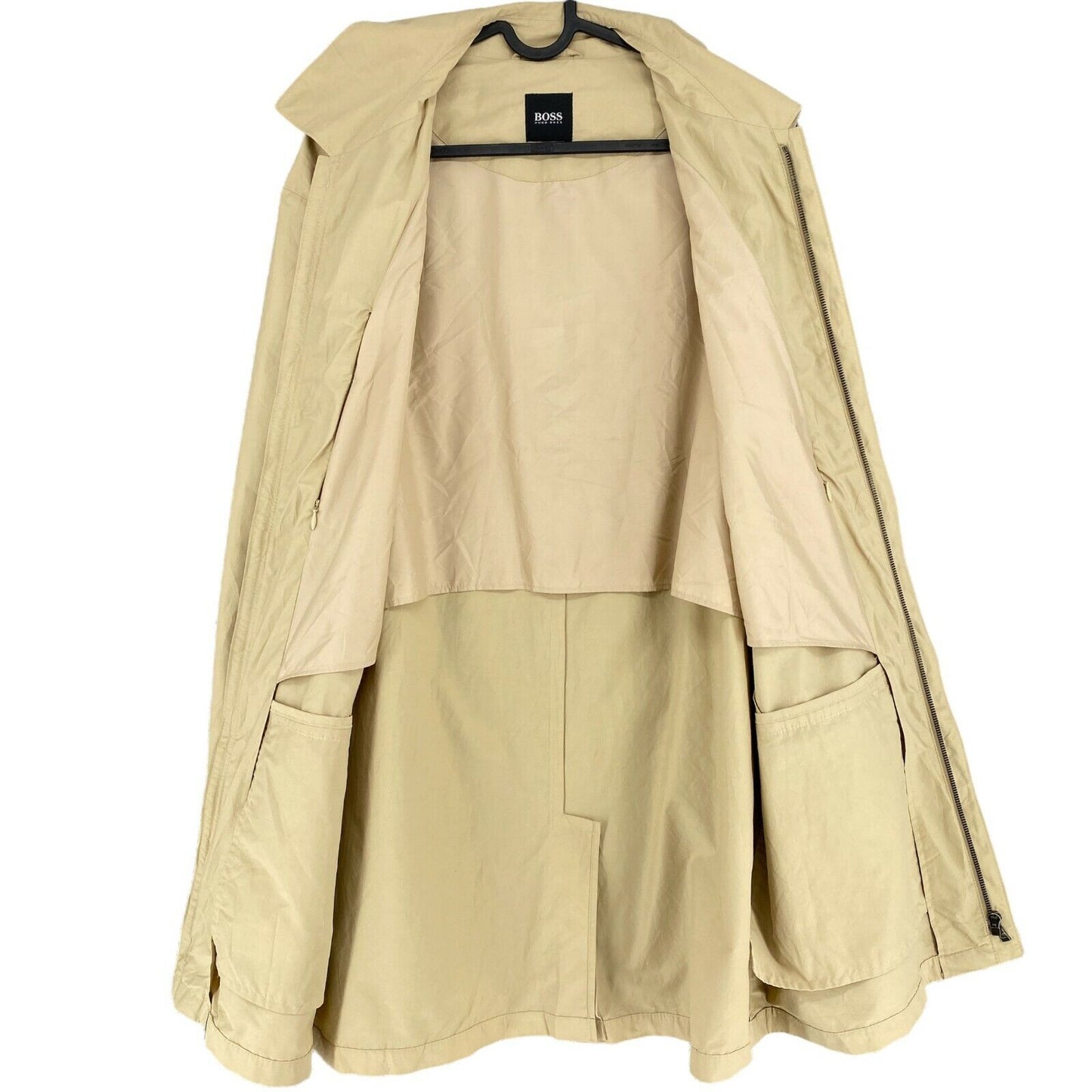 HUGO BOSS Beige Cotton Blend Trench Coat Size EU 52 UK/US 42