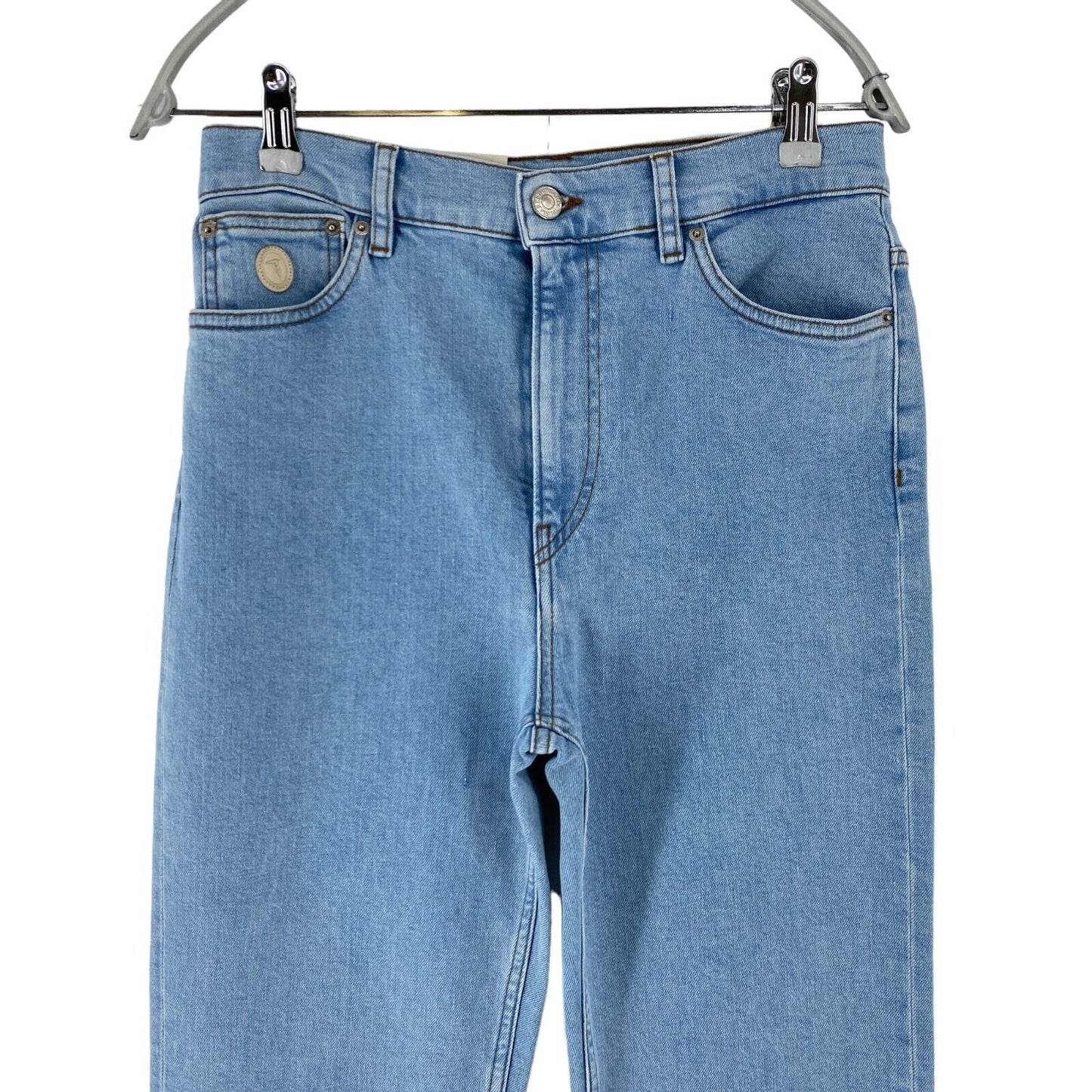 TRUSSARDI Femme Bleu Taille mi-haute Coupe fuselée décontractée Jeans Taille 42 / W28 L30