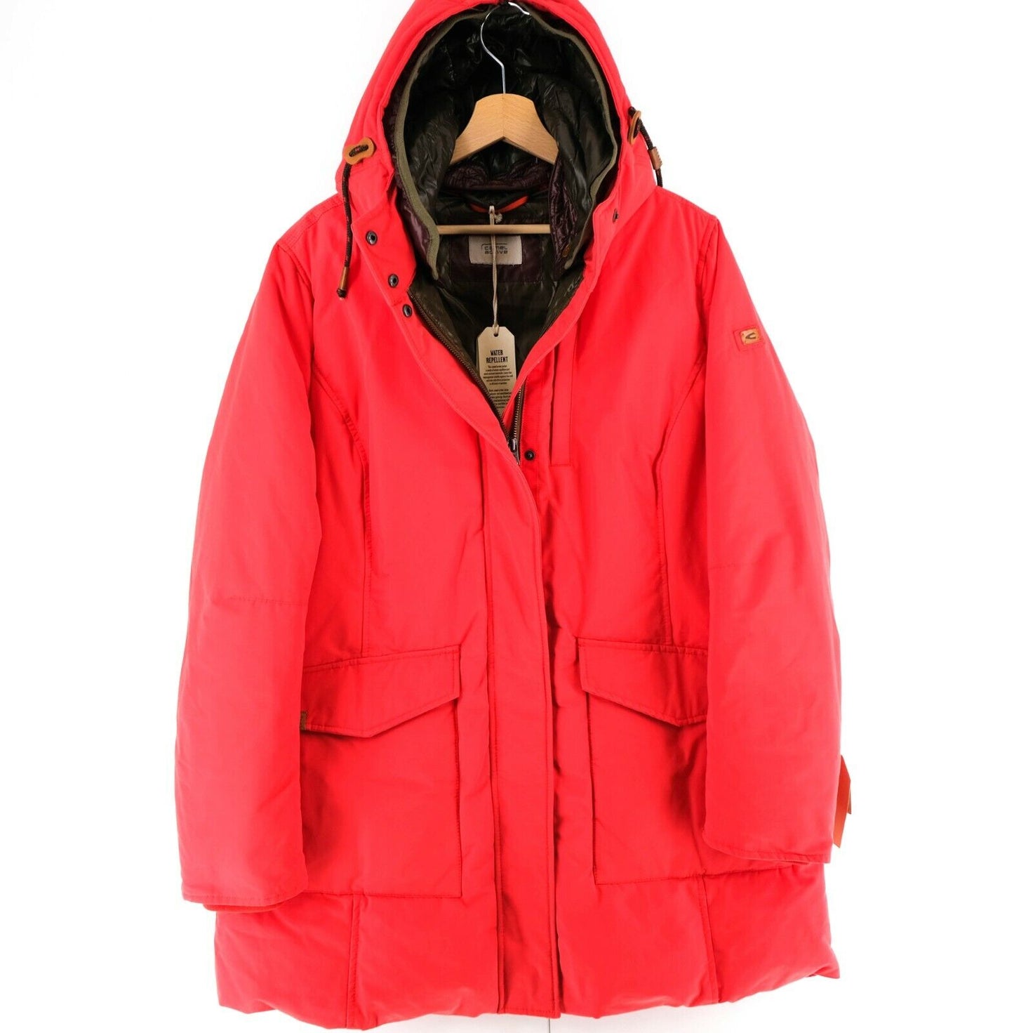 RRP €325 Camel Active Red Water Repellent Parka Jacket Size 44 / Small