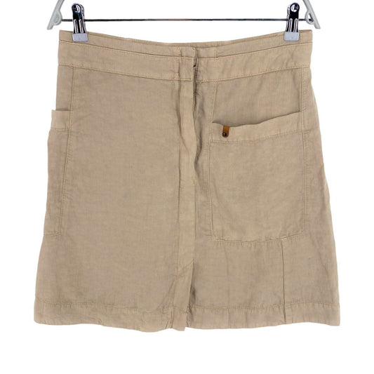 CAMEL ACTIVE Light Brown Linen Blend A Line Skirt Size EU 34 UK 6 US 4