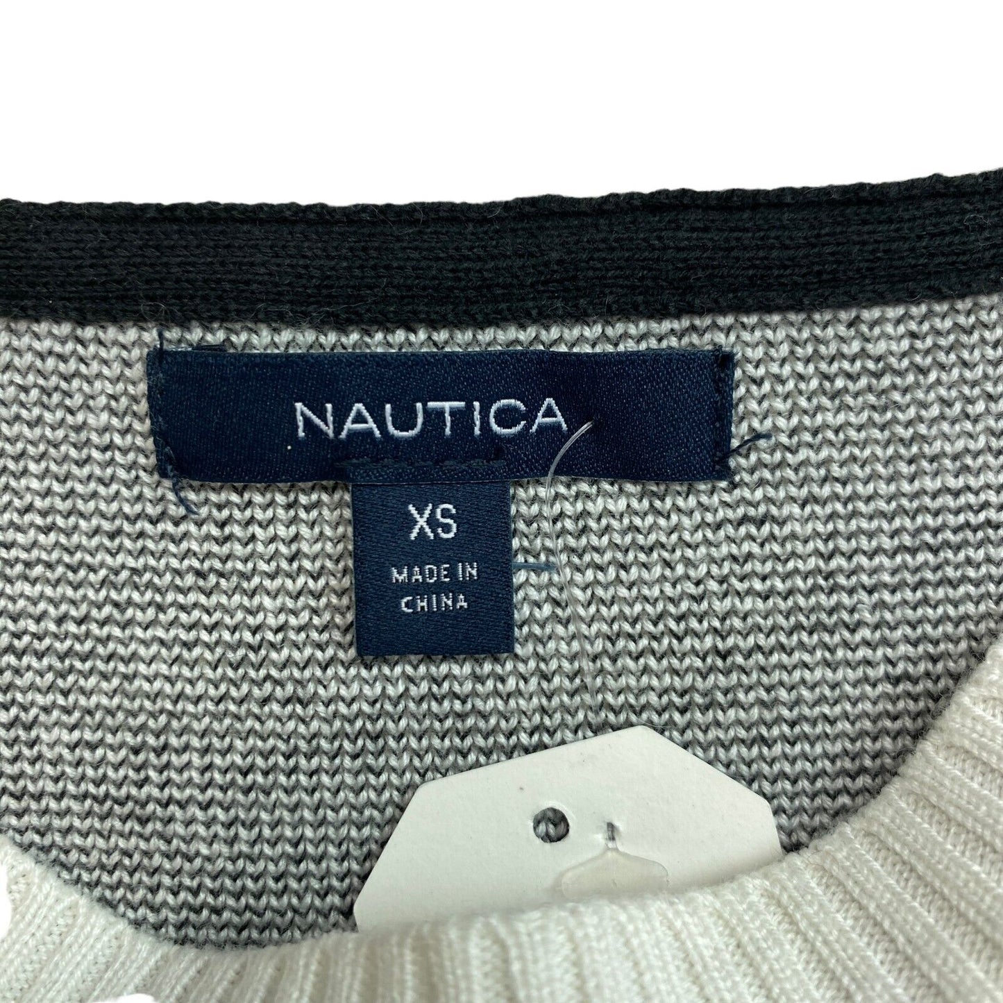 NAUTICA Hellgrauer Pullover mit Rundhalsausschnitt, Größe XS