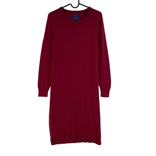 GANT Women Dark Red Wool Crew Neck Dress Size S