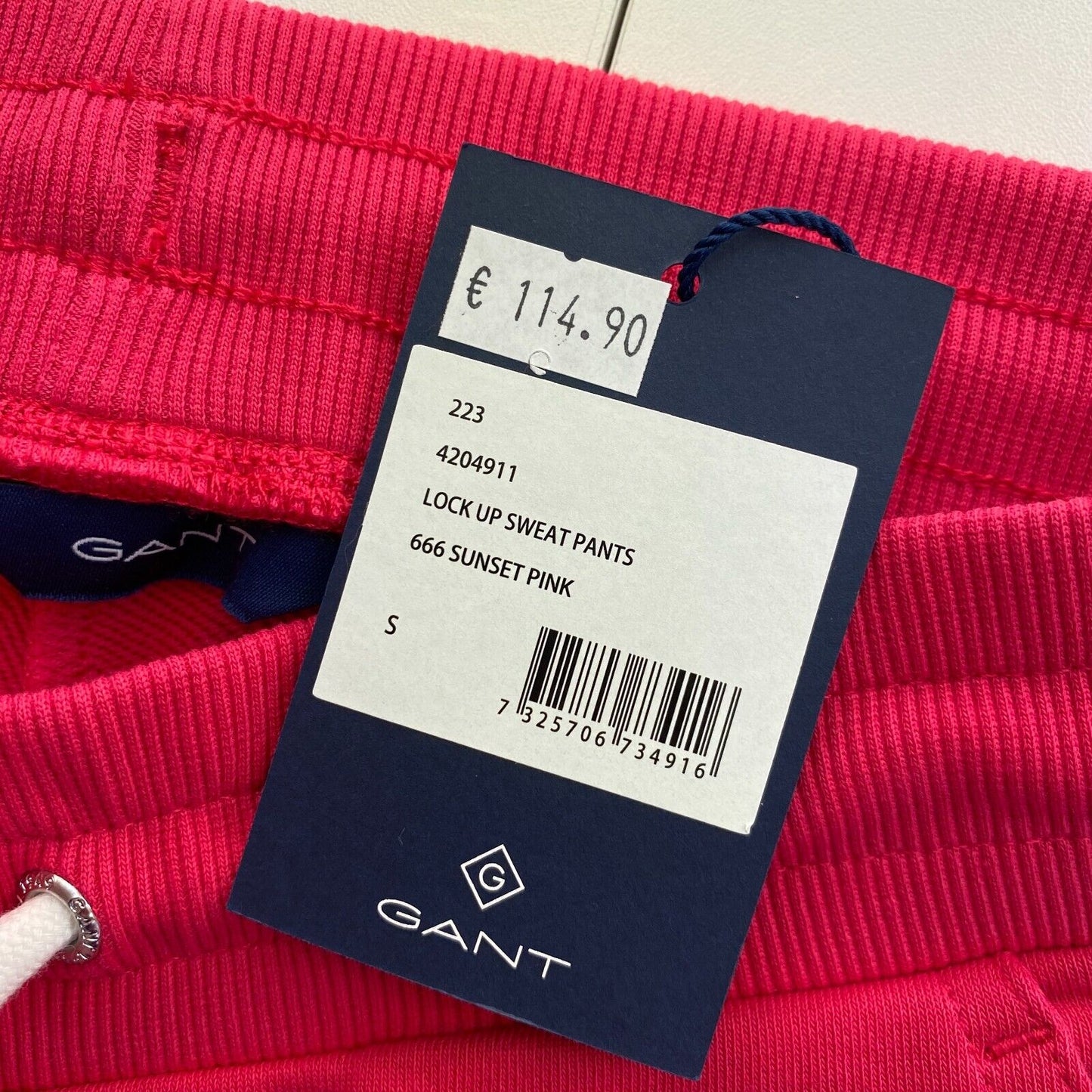 GANT Pink Lock Up Sweat Pants Trousers Size S