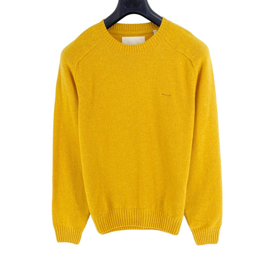 GANT Men Yellow Wool Crew Neck Sweater Pullover Size XL