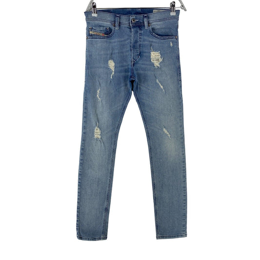 Diesel TEPPHAR, Blaue Stretch-Jeans im Karottenschnitt, zerrissen, W28 L32