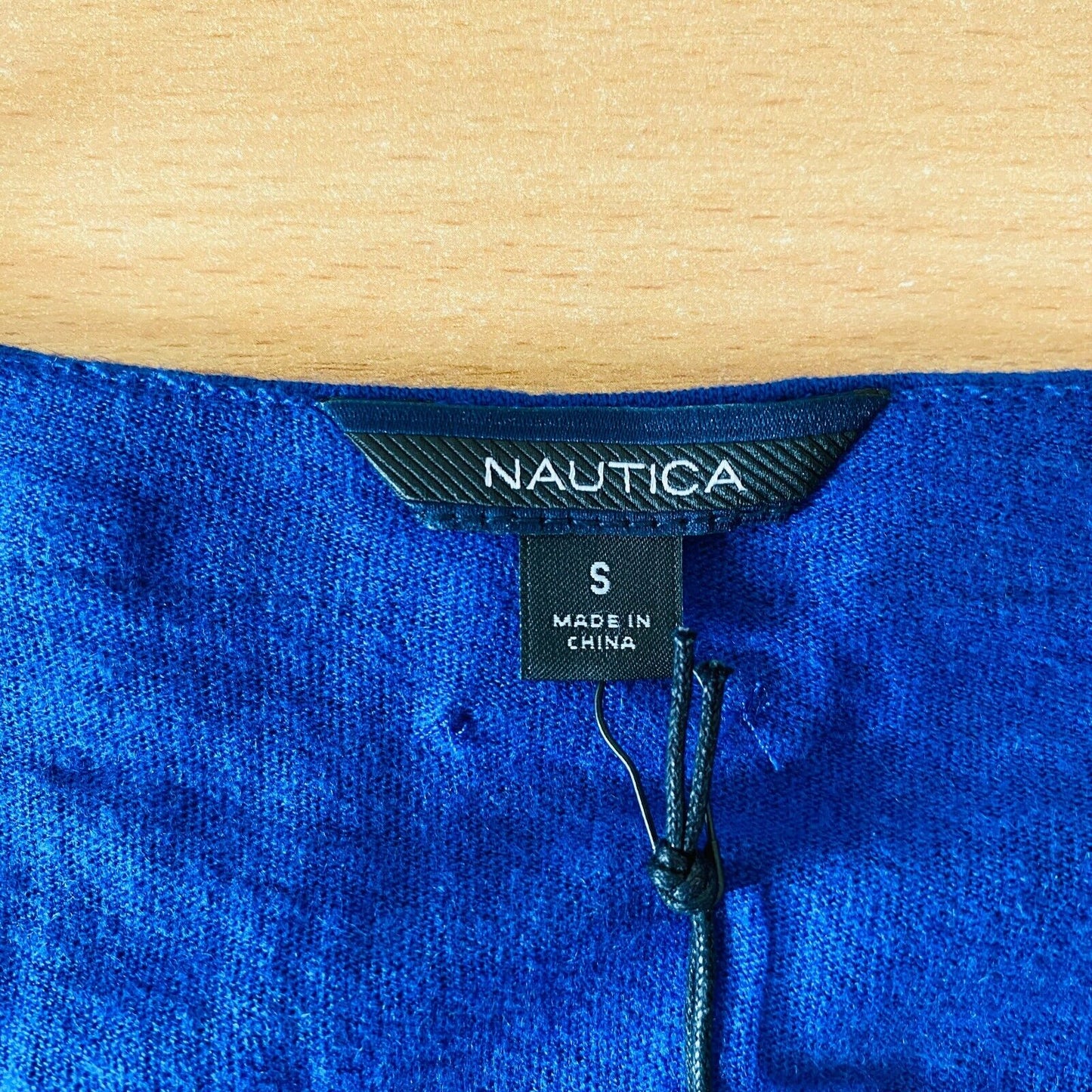 NAUTICA Women Dark Blue V Neck Linen Cotton Sleeveless T Shirt Size S