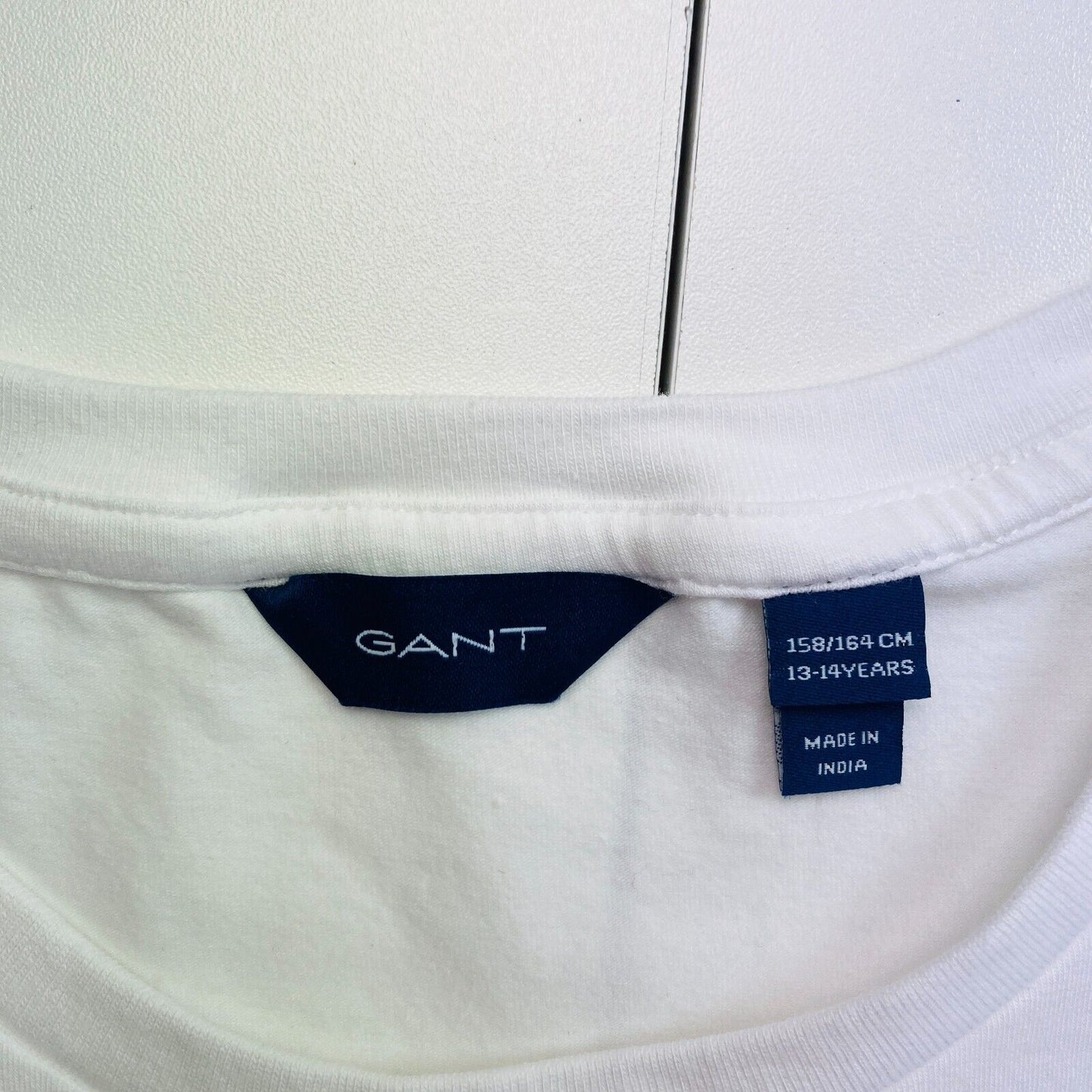 GANT Girls White Fitted Original Crew Neck T-Shirt Size 13-14 Years 158/164 cm