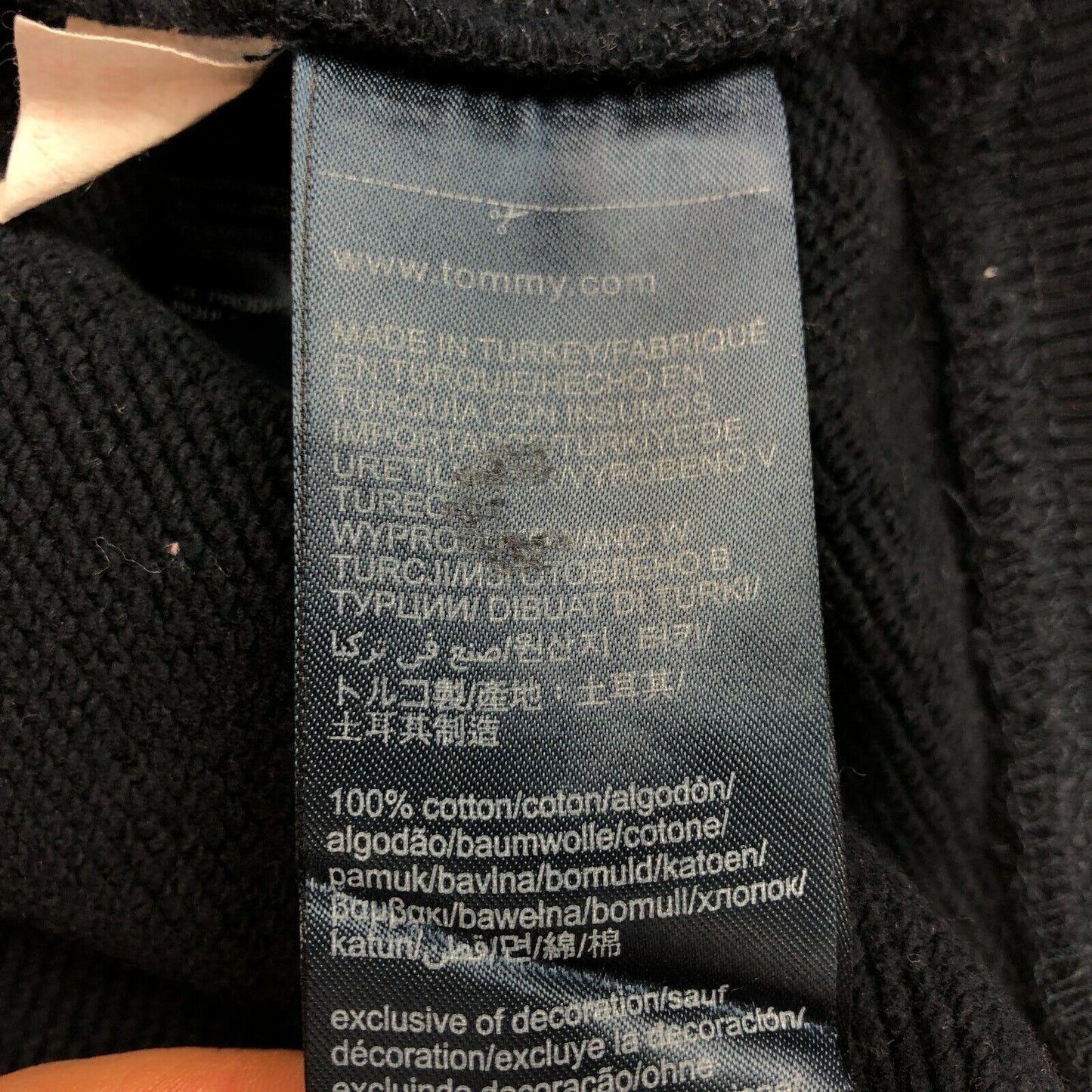 TOMMY HILFIGER Marineblauer Pullover mit Rundhalsausschnitt, Größe L