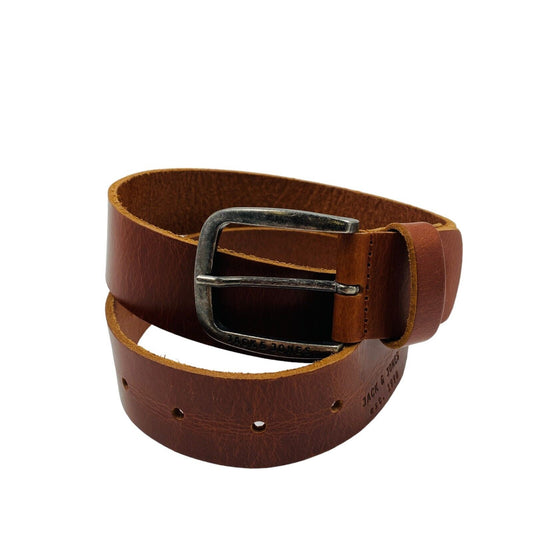 Jack & Jones Brown 100% Leather Belt Size 80 cm