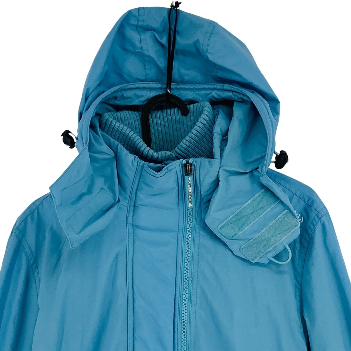 SUPERDRY The Windbomber Light Blue Hooded Jacket Size M