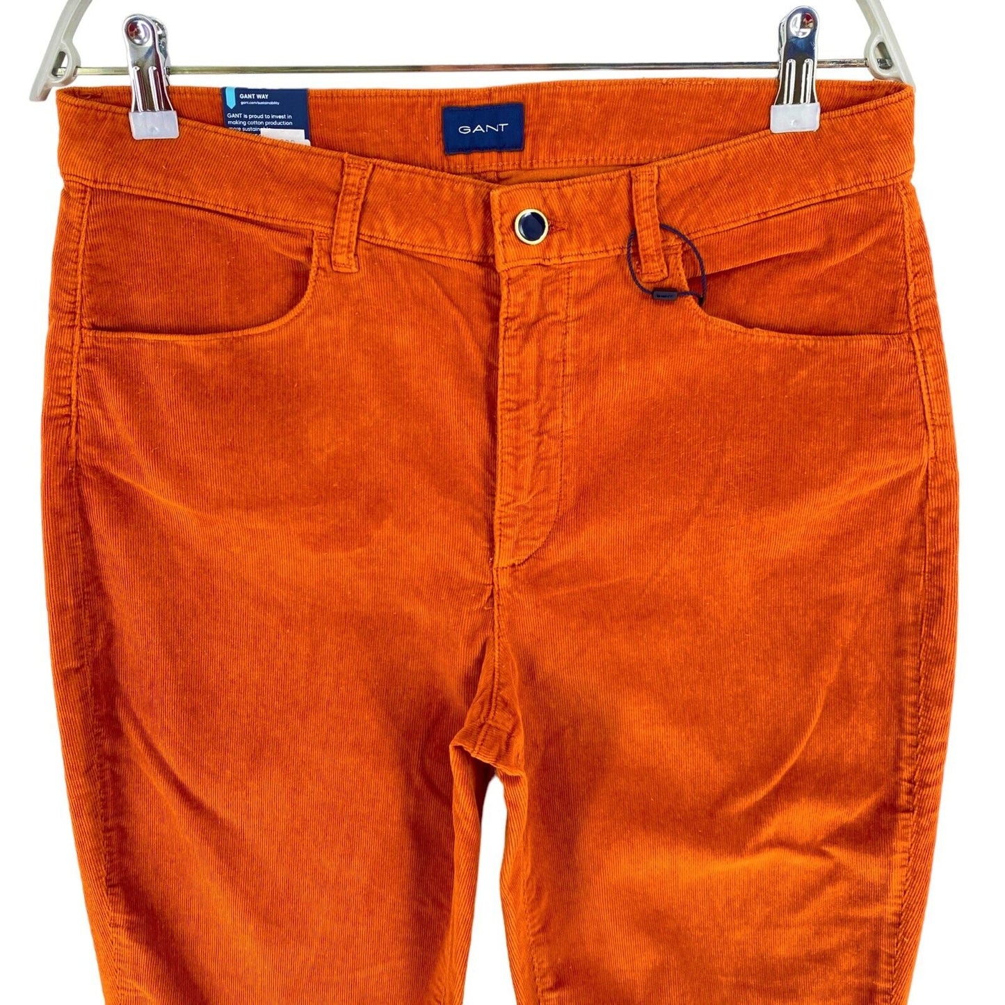 GANT Damen FARLA Cord-Jeans in Slim Fit, verkürzte Jeans in Dunkelorange, Größe W32