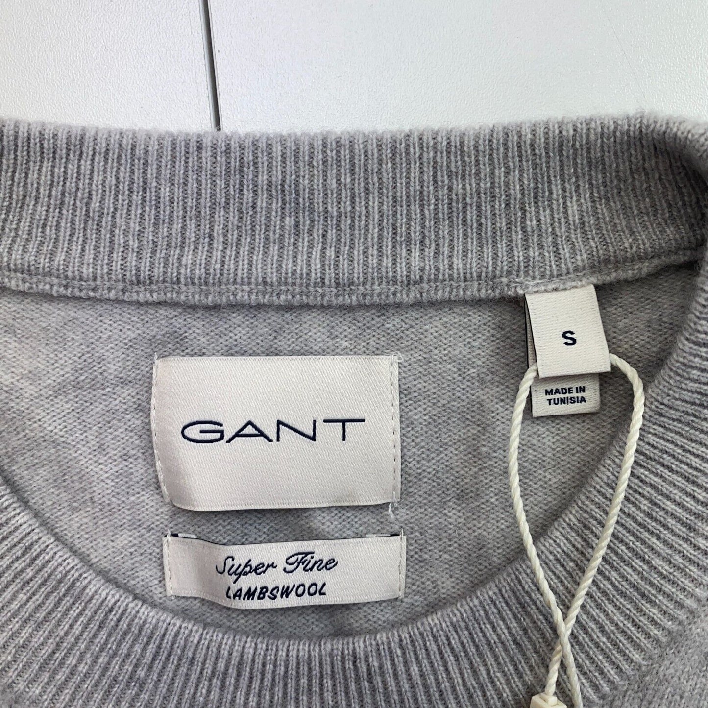 GANT Women Grey 100% Wool Long Sleeves Crew Neck Dress Size S