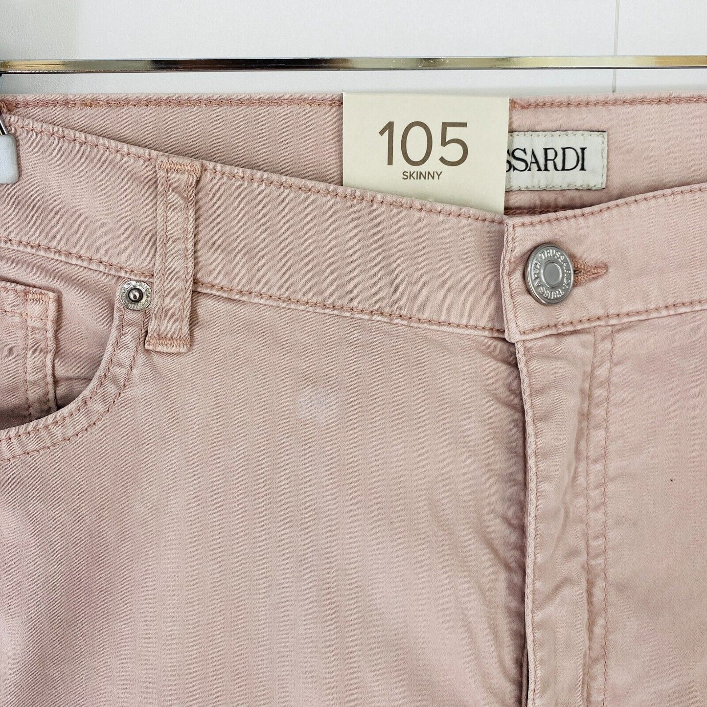 TRUSSARDI 105 Women Light Pink Stretch Skinny Fit Jeans IT 44 W30