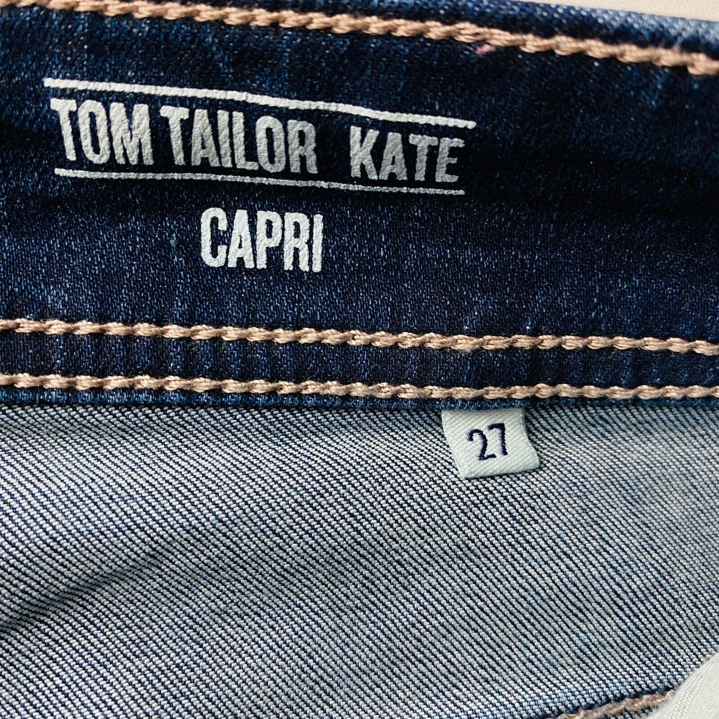 TOM TAILOR KATE Womens Dark Blue Slim Fit Capri Jeans W27